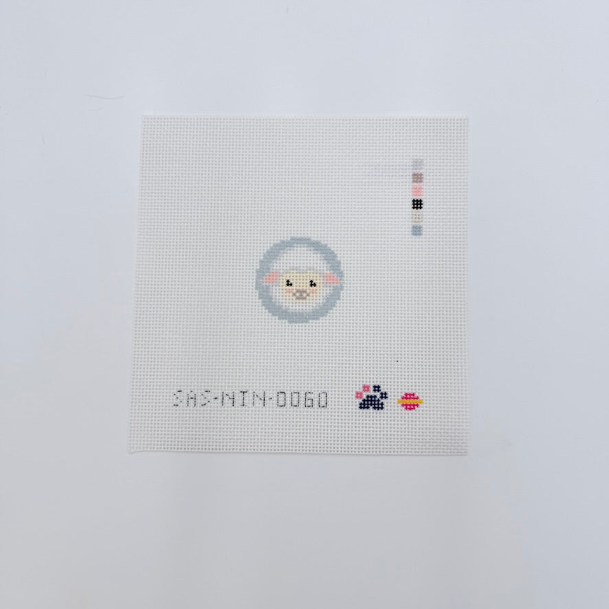 Sheep Fob Insert Canvas - KC Needlepoint