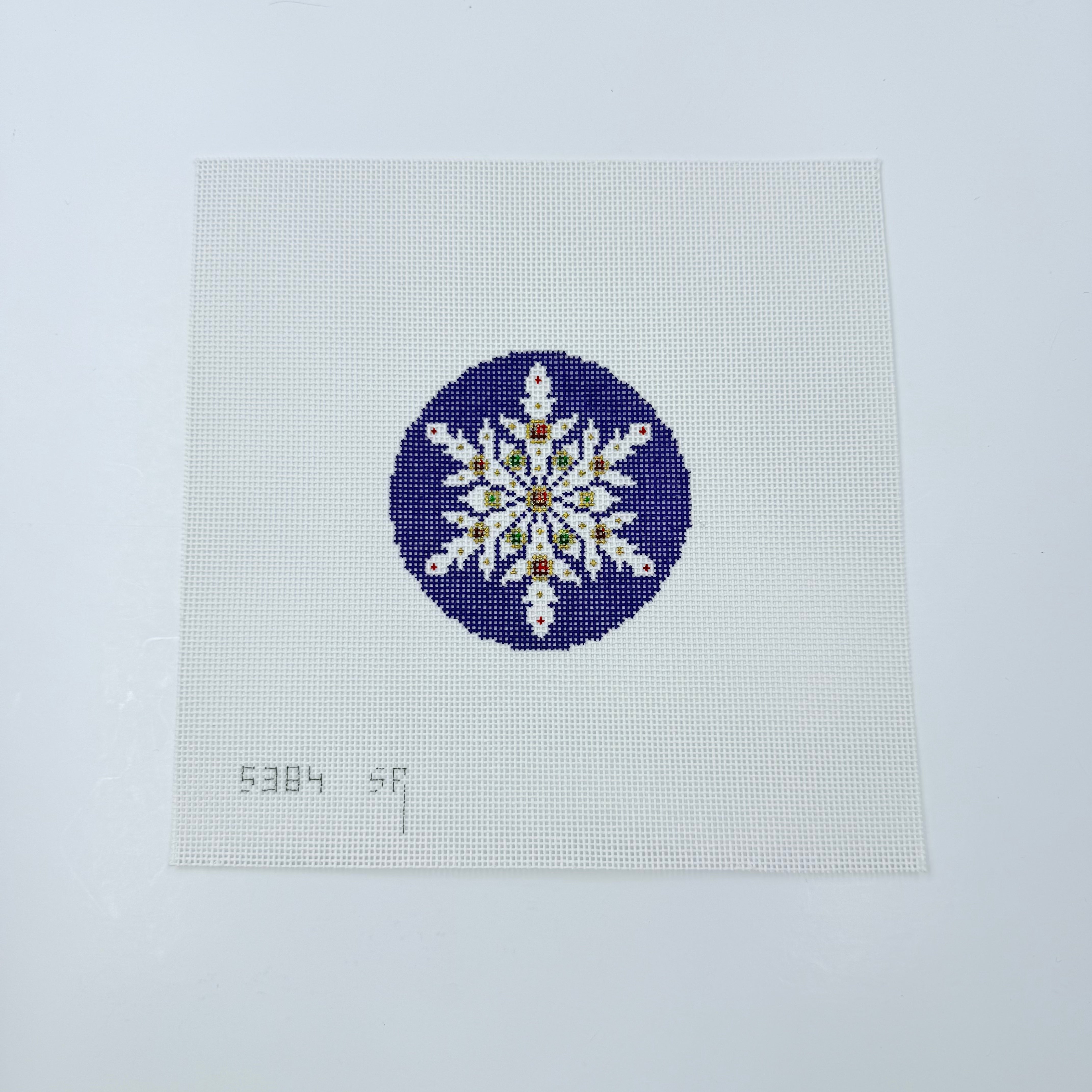 Purple Snowflake Canvas - KC Needlepoint