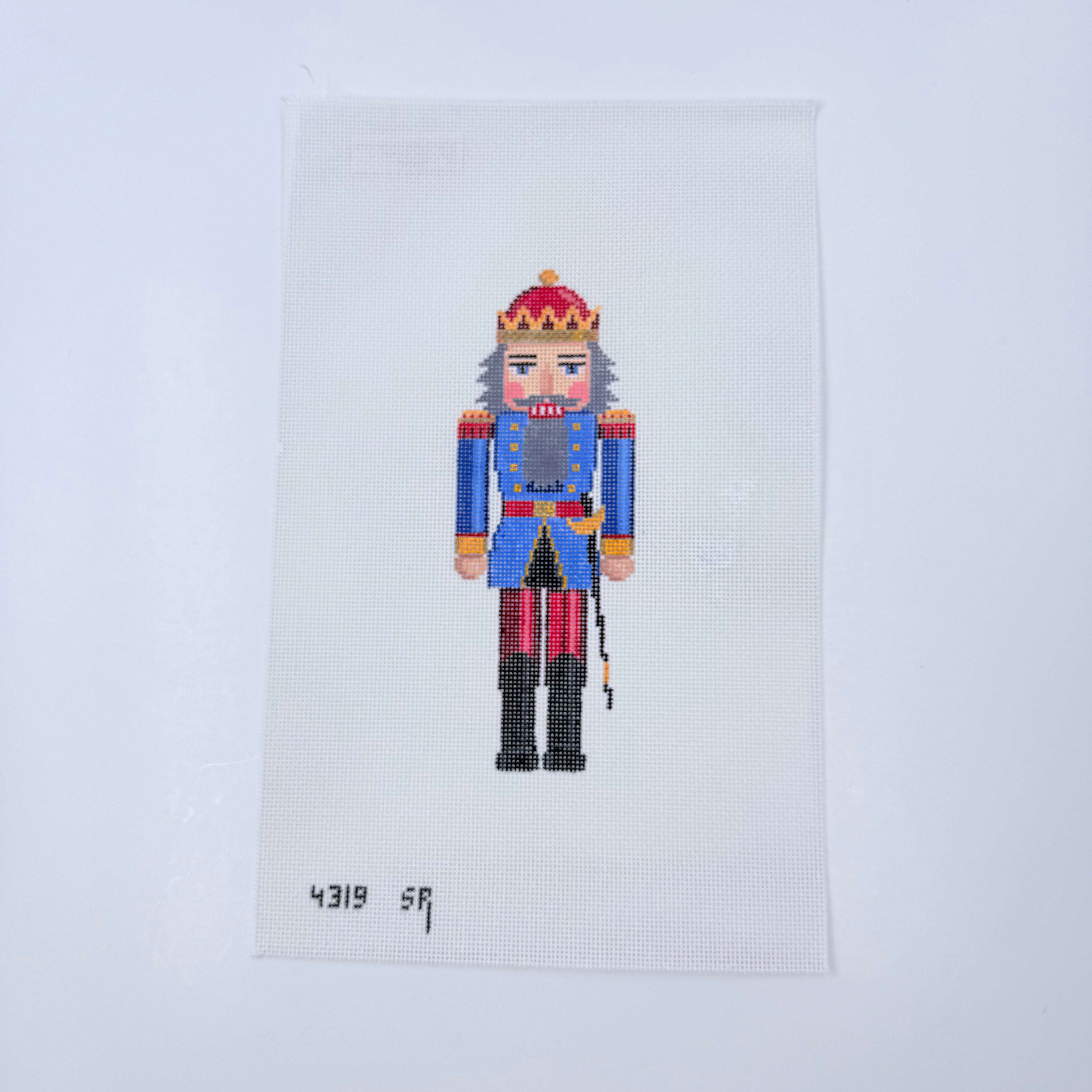 Royal Blue King Nutcracker Canvas - KC Needlepoint
