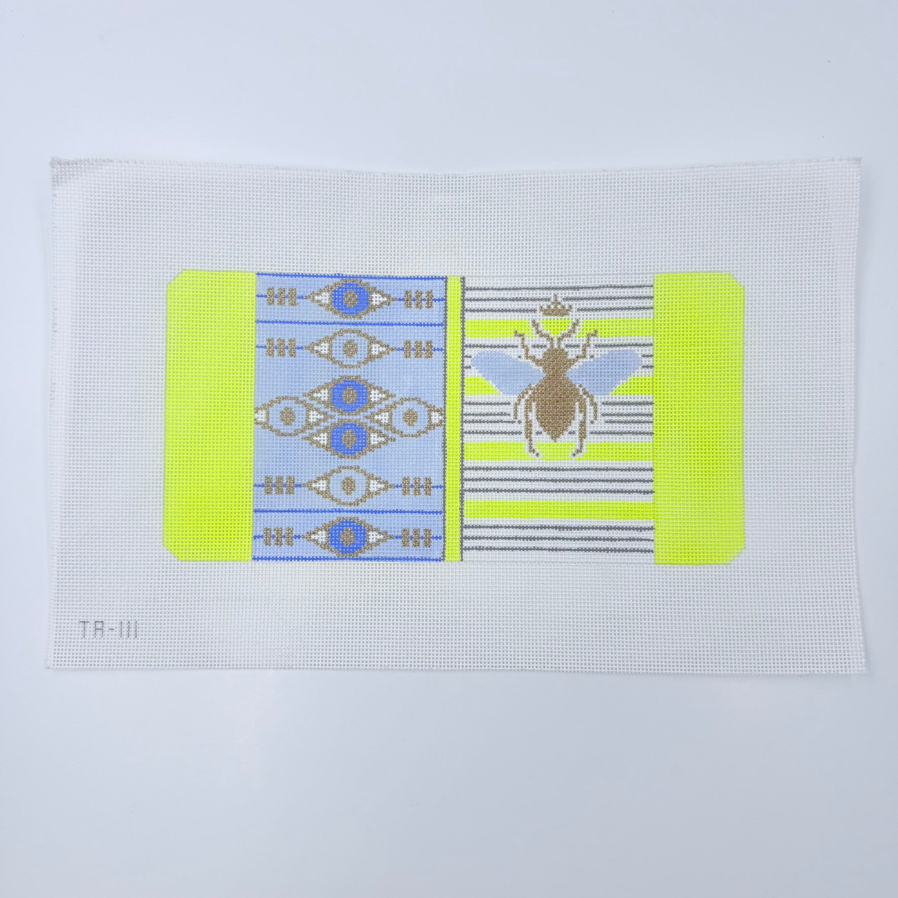 Bee Happy Passport Case Canvas - KC Needlepoint