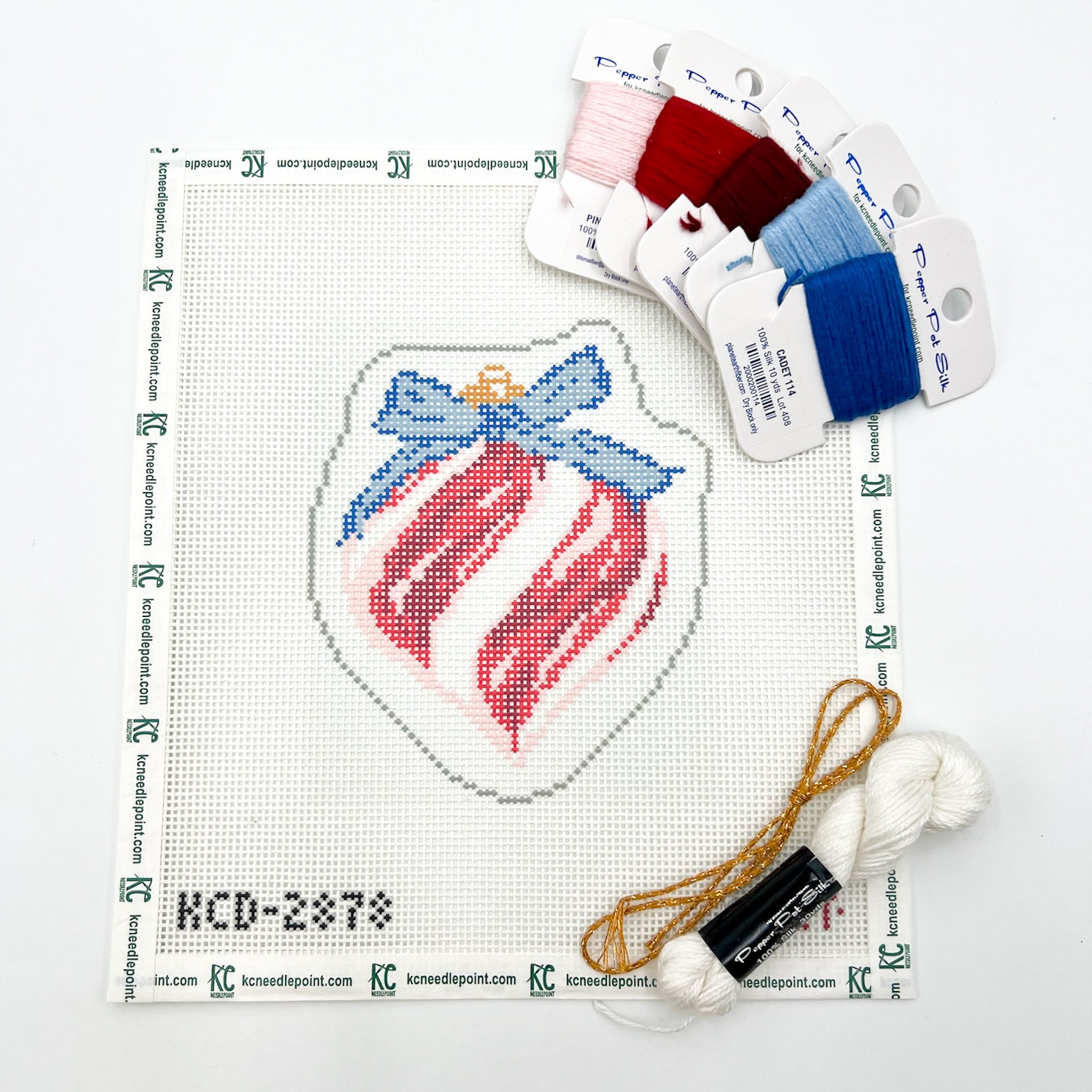 Red White and Blue Bauble Kit - KC Needlepoint