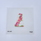 Pink and Orange Flowers Wedding Cake Canvas - KC Needlepoint