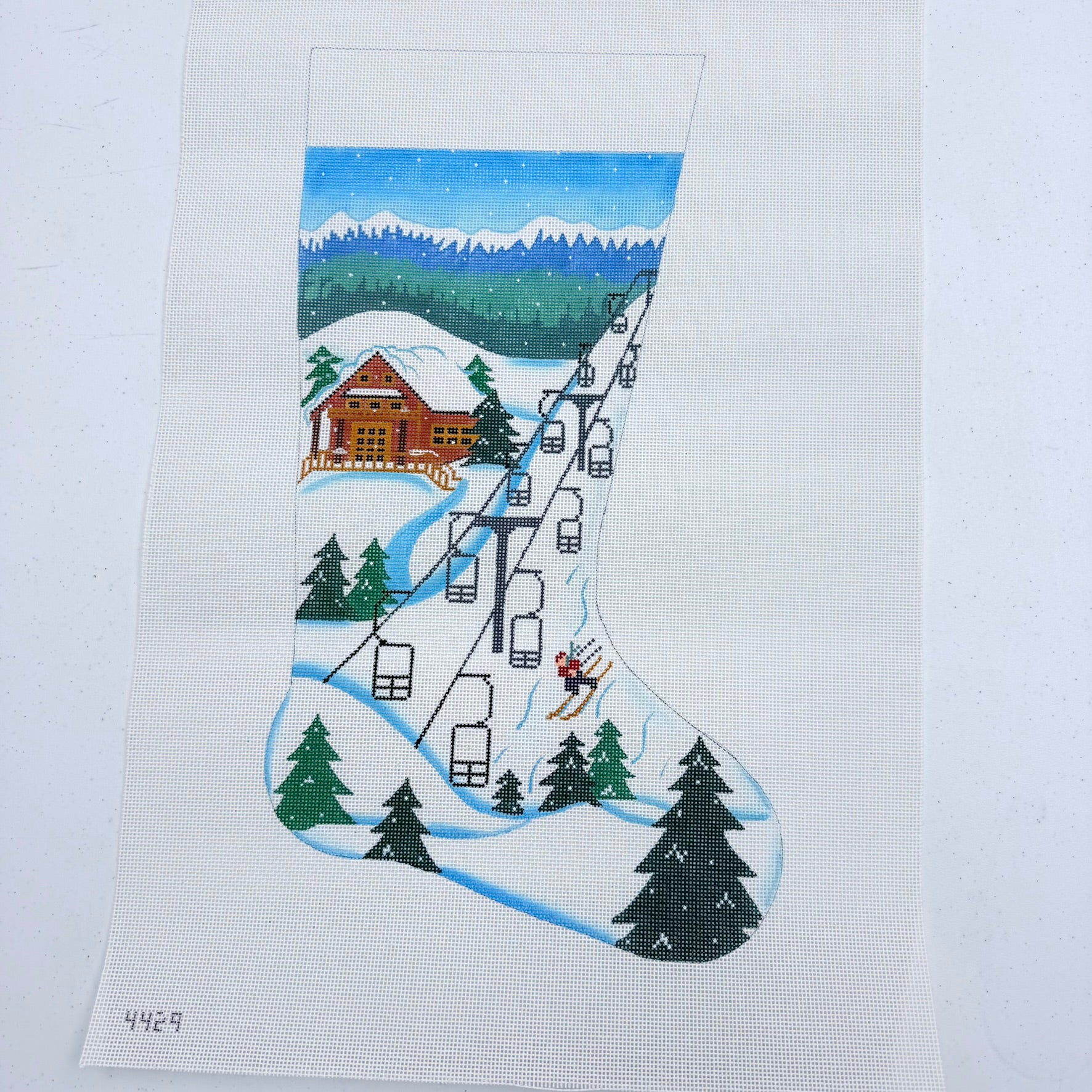 Ski Lodge Stocking Canvas - KC Needlepoint