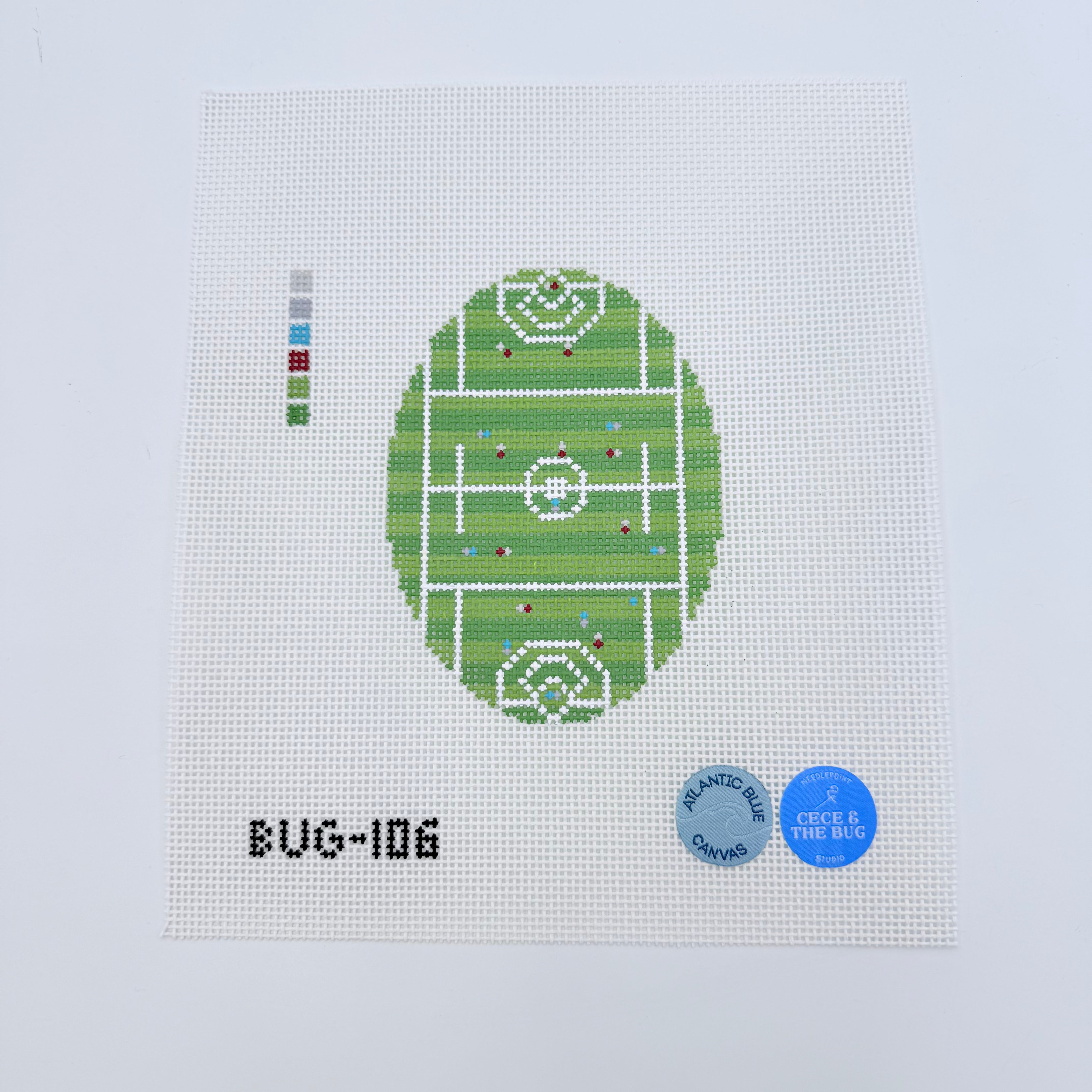 Lacrosse from Above Oval Canvas - KC Needlepoint