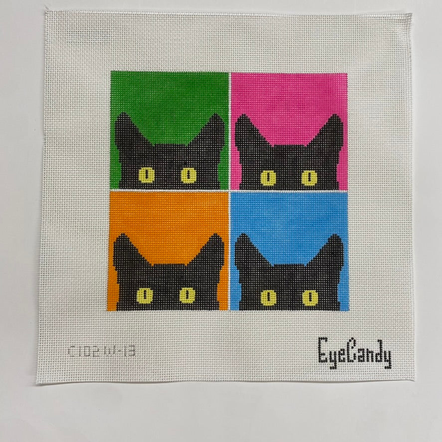 Warhol Kitties Canvas - KC Needlepoint