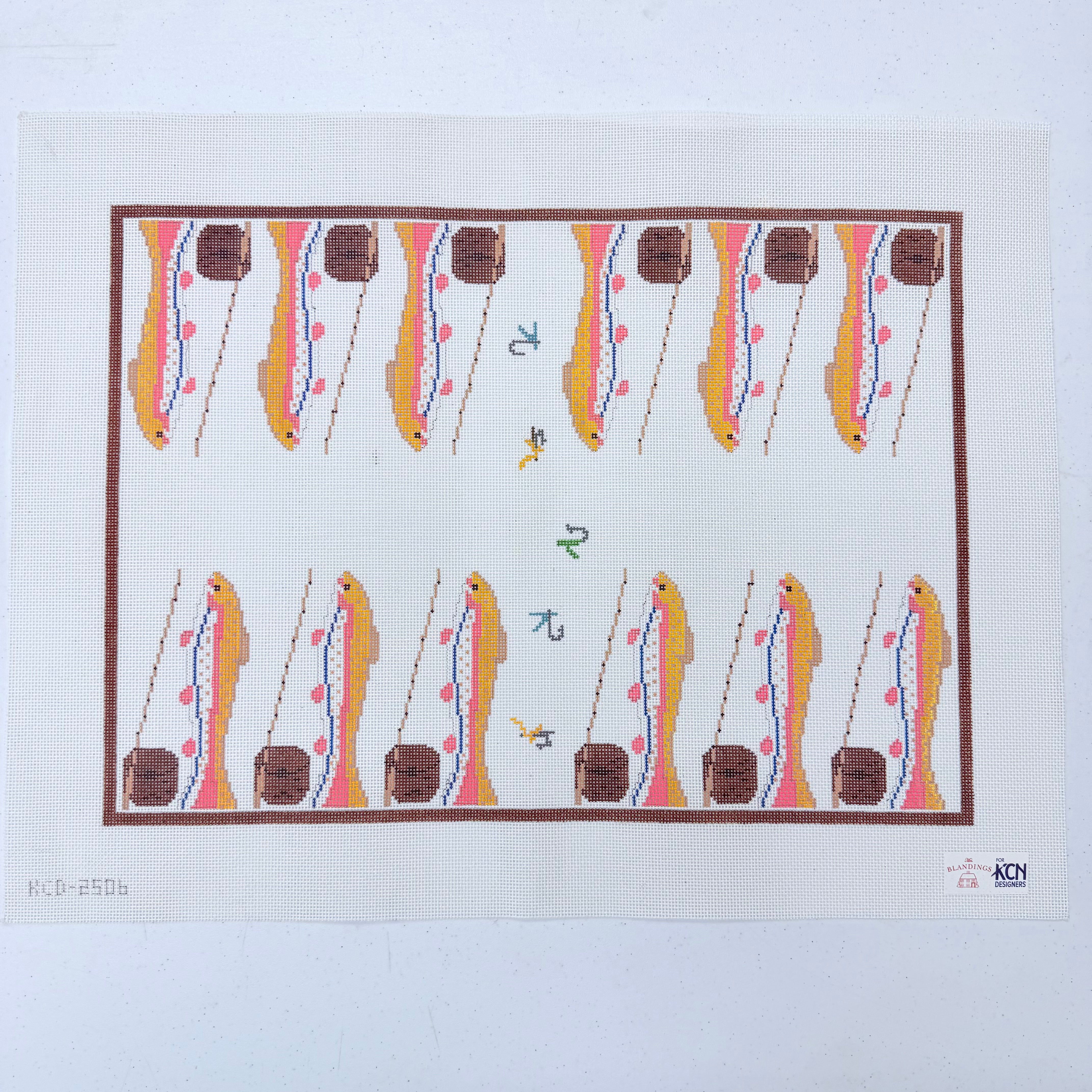 Fishing Backgammon Board Canvas - KC Needlepoint