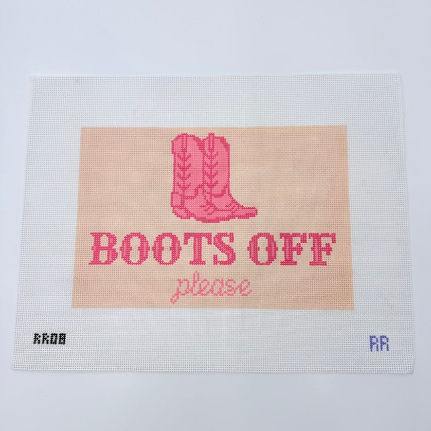 Boots Off Please Canvas - KC Needlepoint