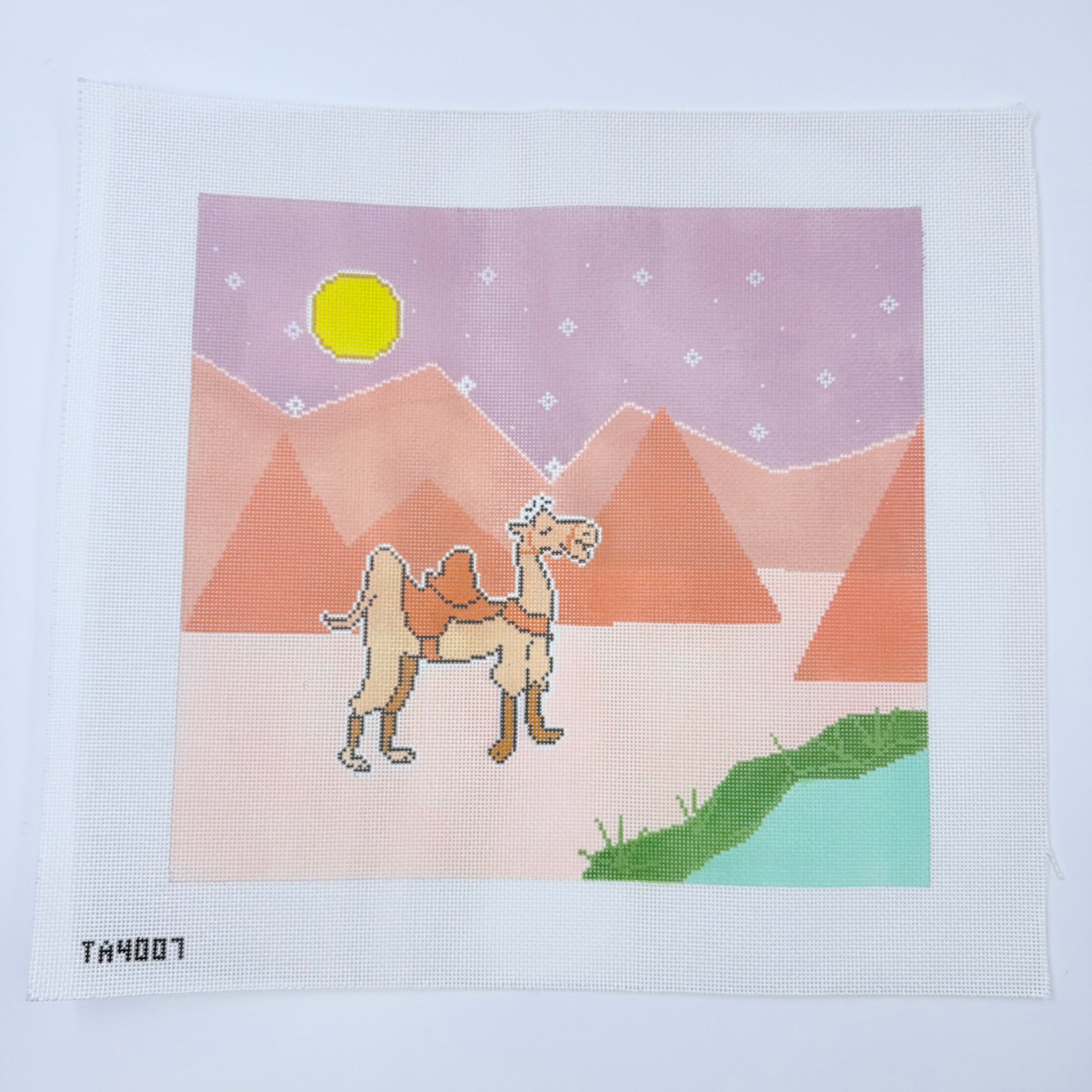 Oasis Pillow Canvas - KC Needlepoint