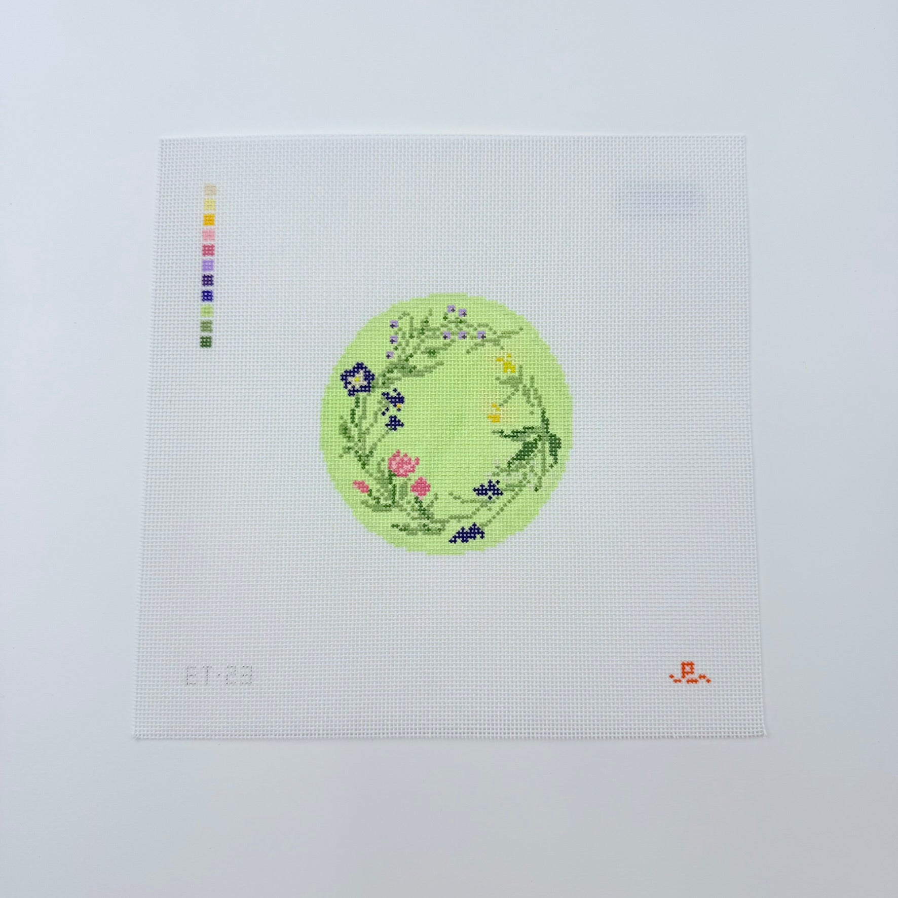 Spring Round Canvas - KC Needlepoint