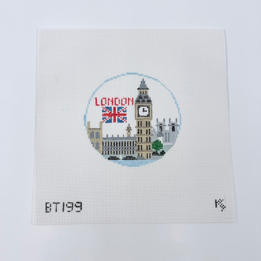 London Round Canvas - KC Needlepoint