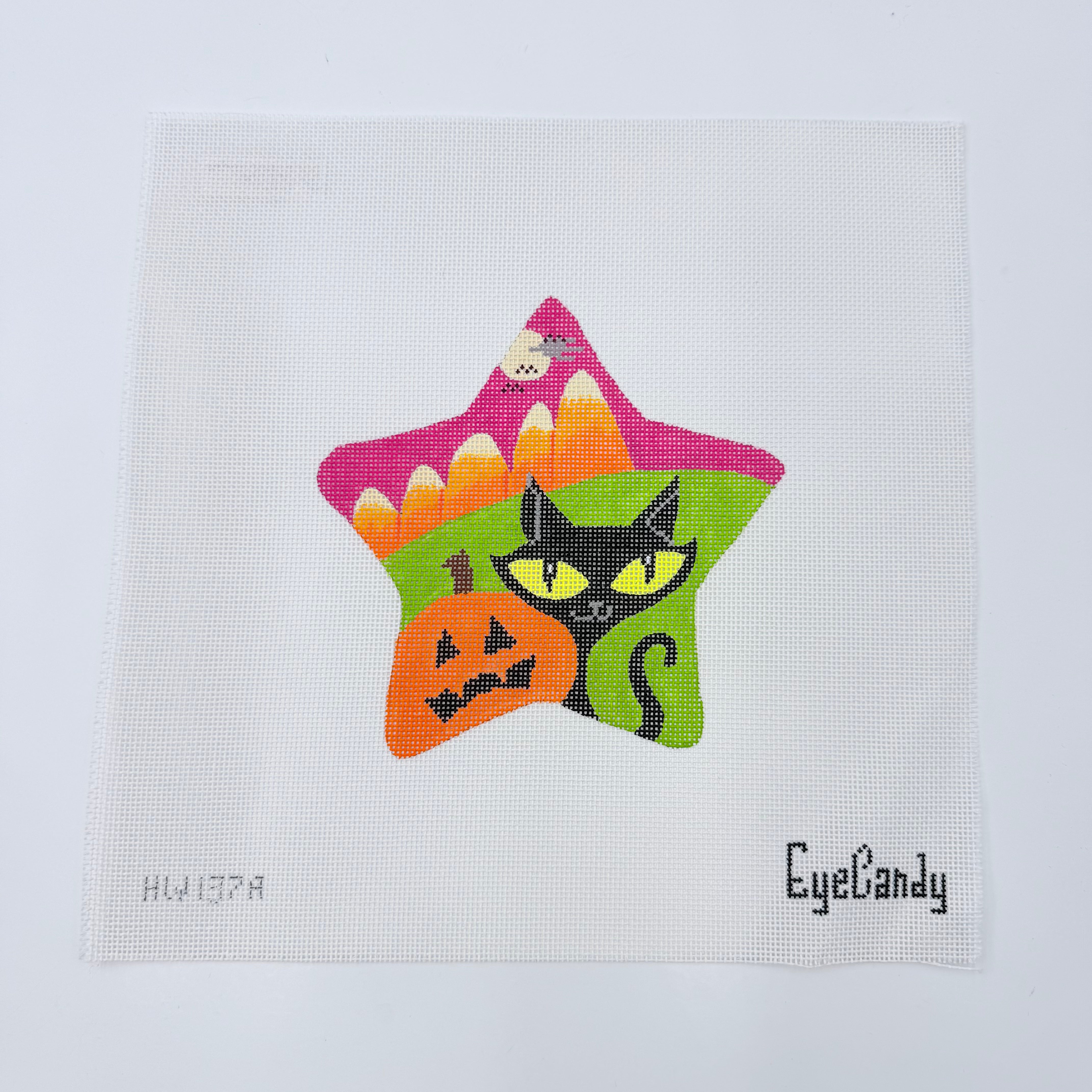 Kitty Spooky Star Canvas - KC Needlepoint