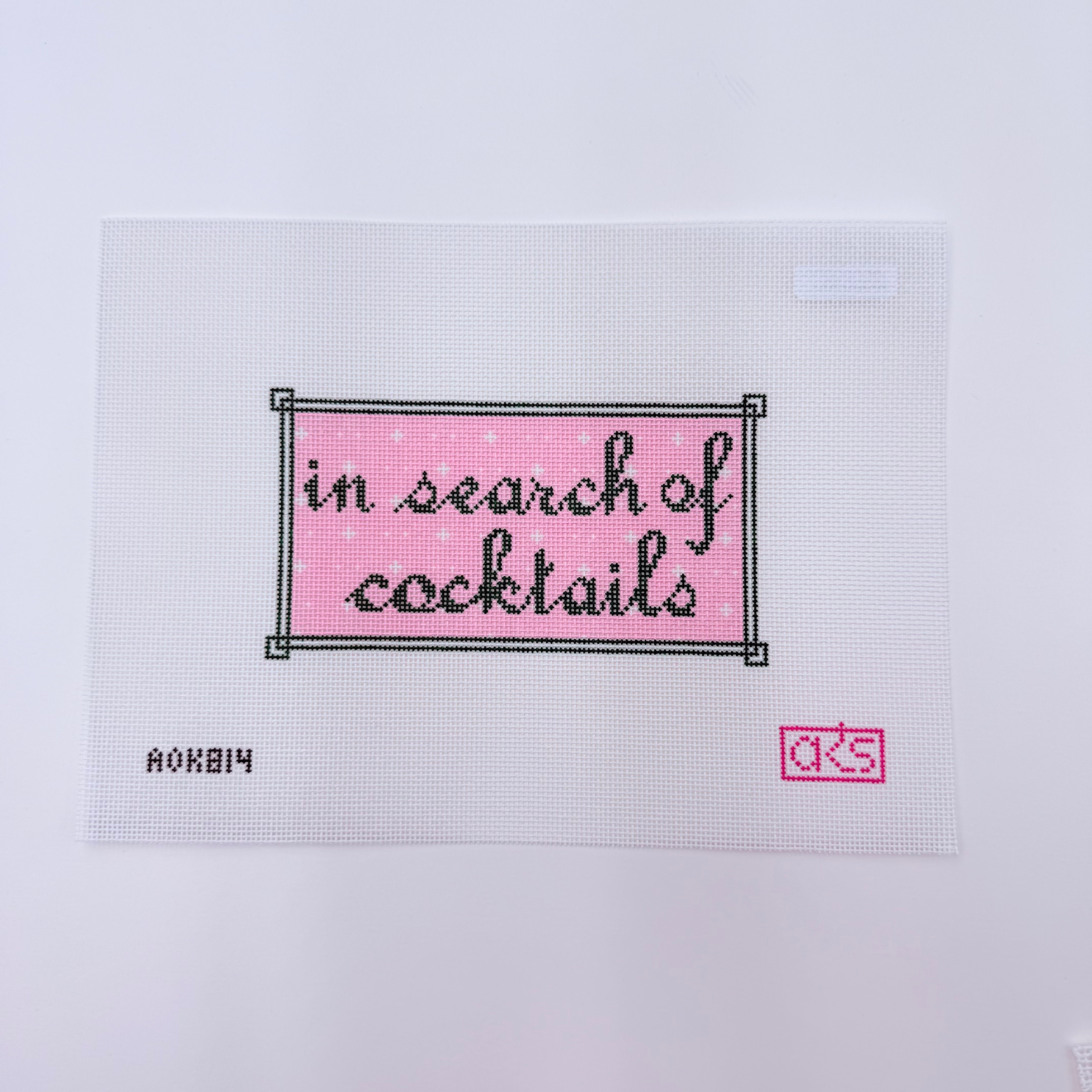 in search of cocktails Canvas - KC Needlepoint