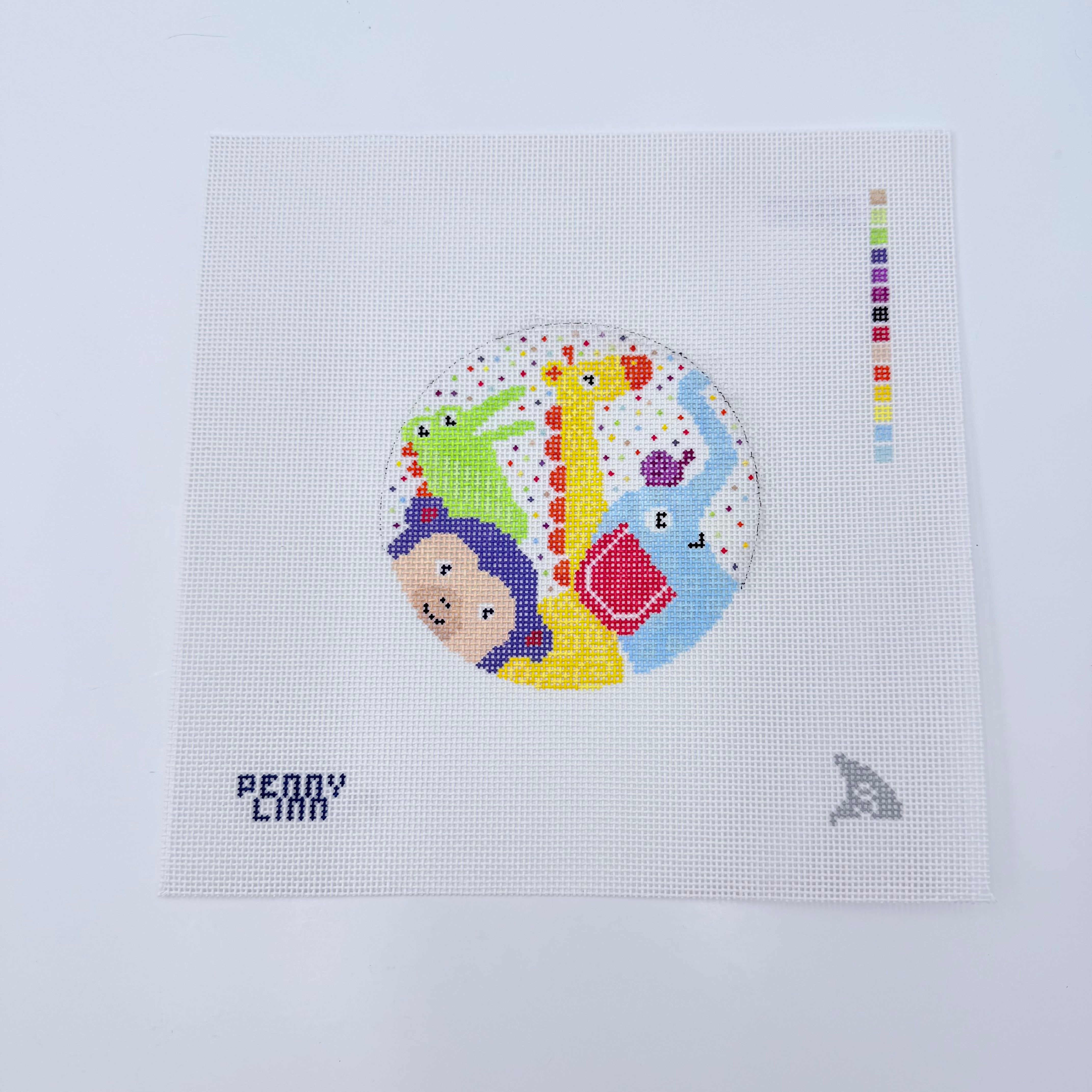 Jungle Friends Round Canvas - KC Needlepoint