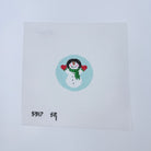 Snowman Looking Up Round Canvas - KC Needlepoint