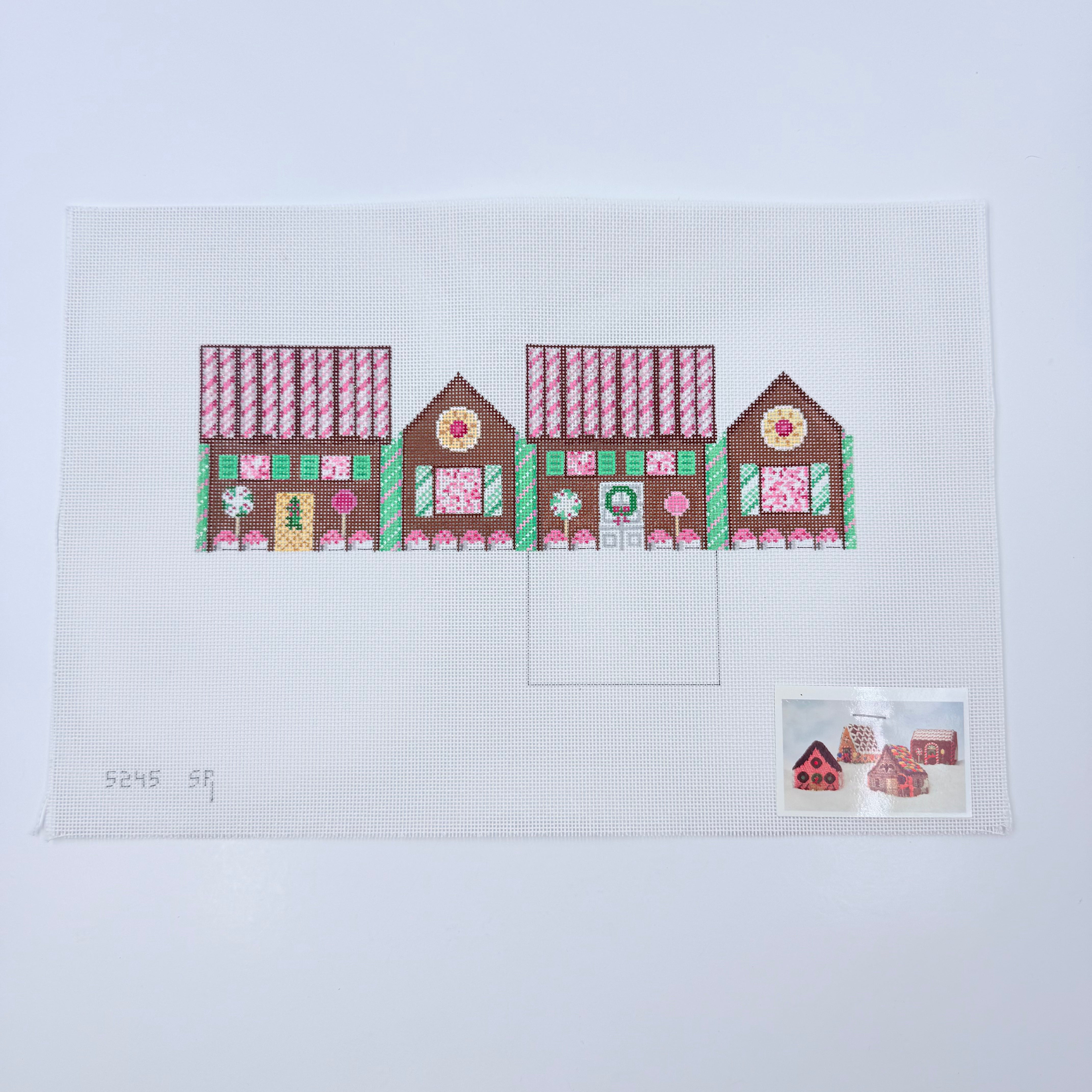Peppermint & Chocolate Gingerbread House Canvas - KC Needlepoint