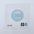 Pink Beach Umbrella Round Canvas - KC Needlepoint