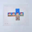 Santa Peeking Cube Ornament Canvas - KC Needlepoint