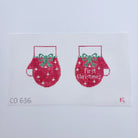 Baby's First Christmas Mittens Red Canvas - KC Needlepoint