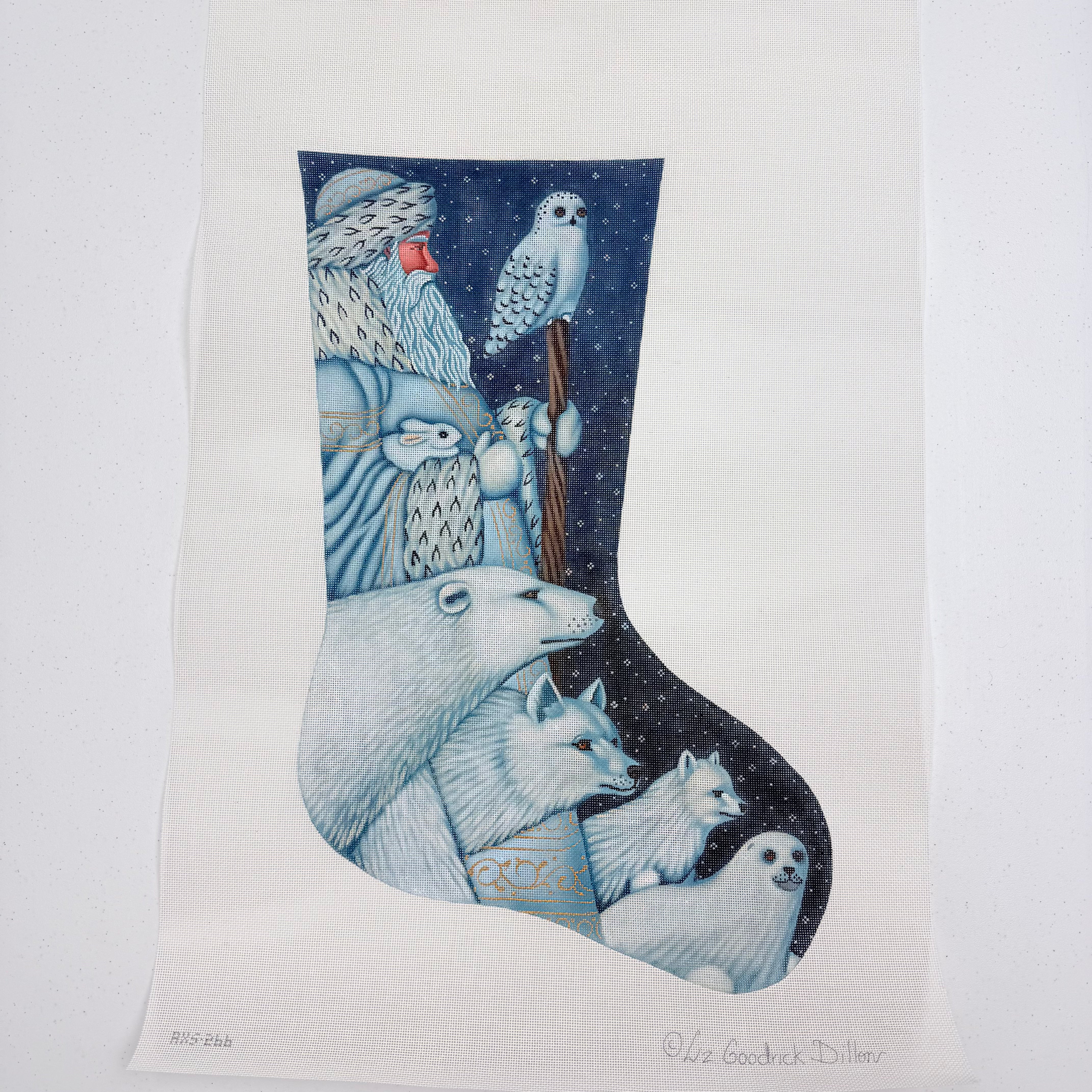 Arctic Santa Stocking Canvas - KC Needlepoint