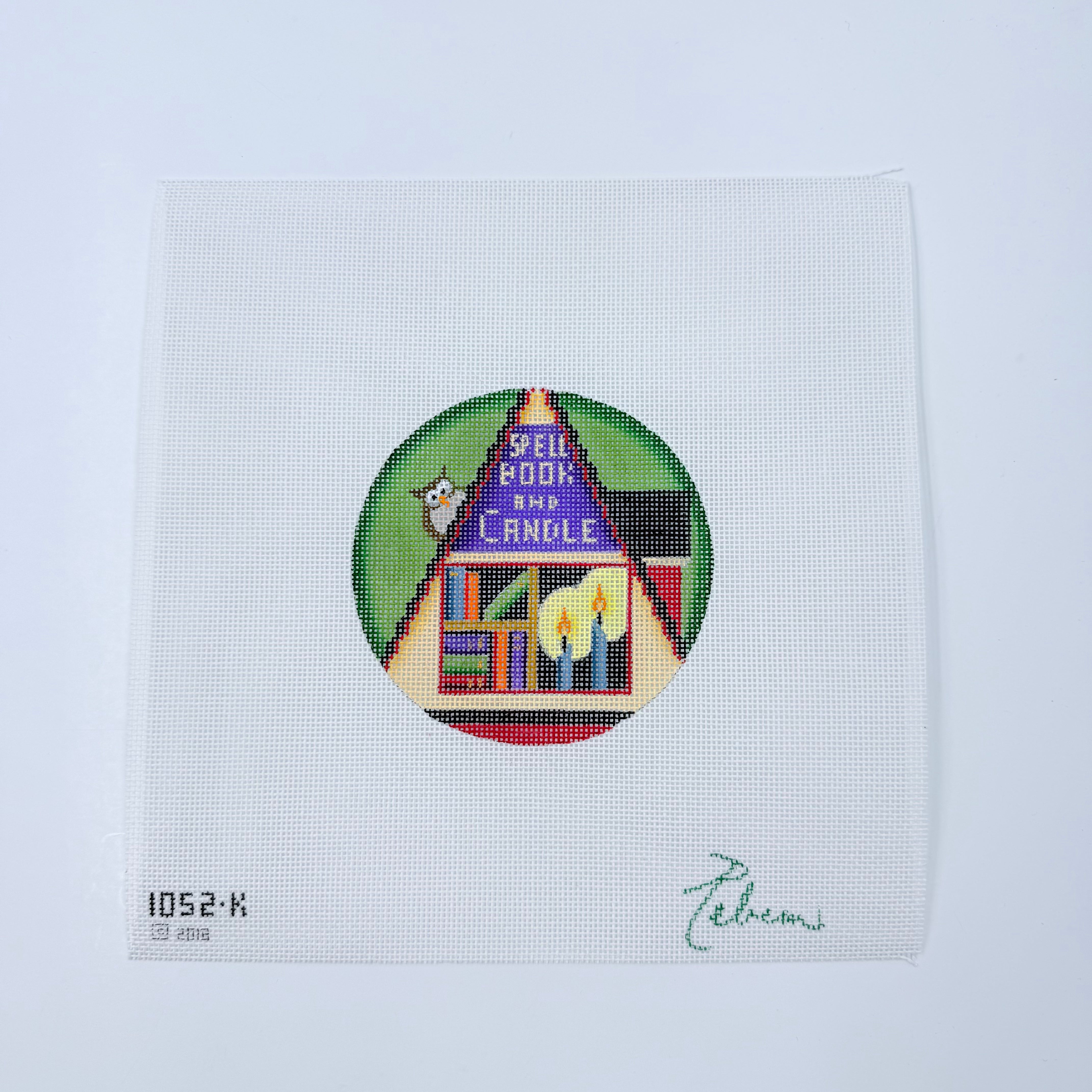 Spell, Book and Candle Round Canvas - KC Needlepoint