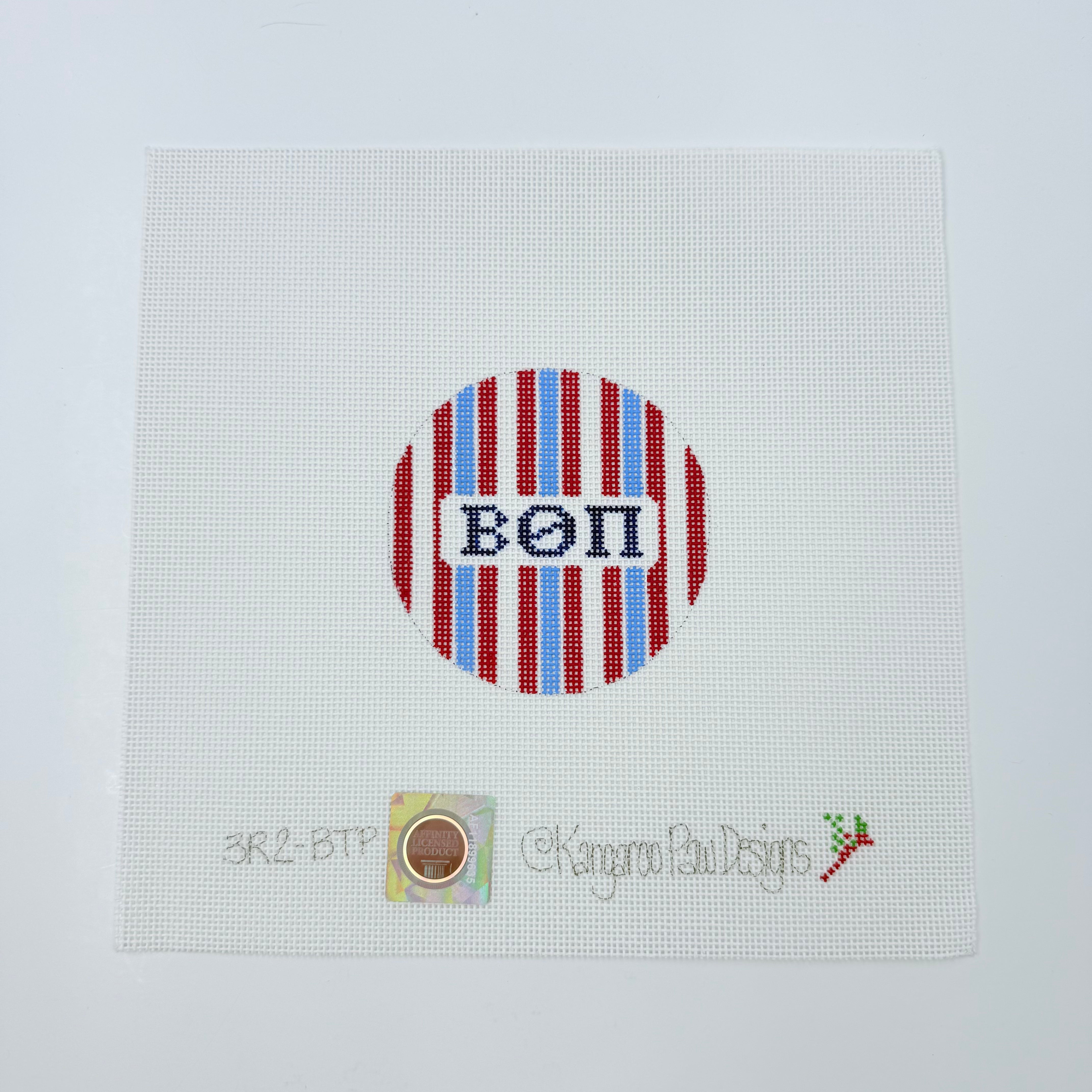 Beta Theta Pi</br> 3" Round Canvas - KC Needlepoint