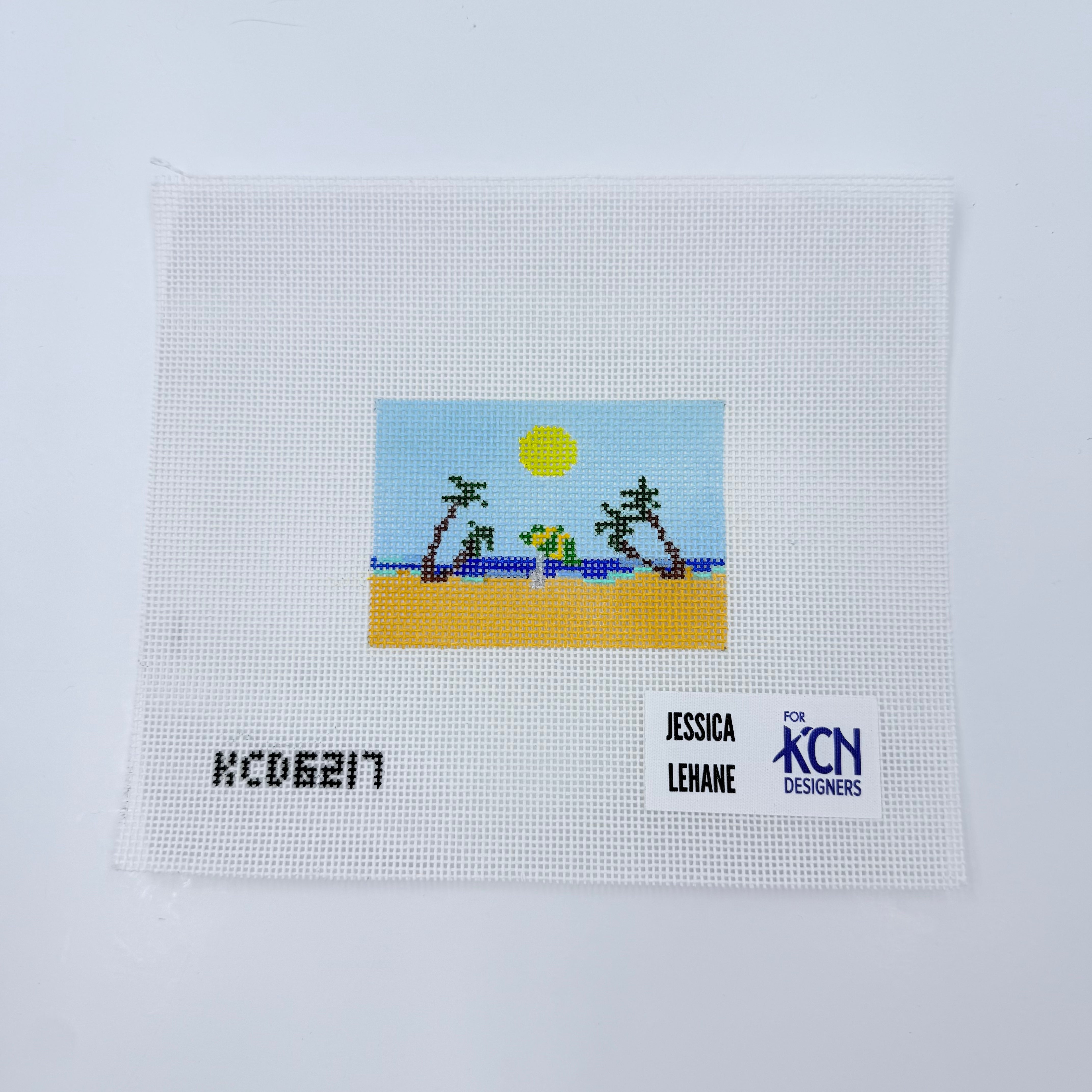 Beach Luggage Tag Insert Canvas - KC Needlepoint