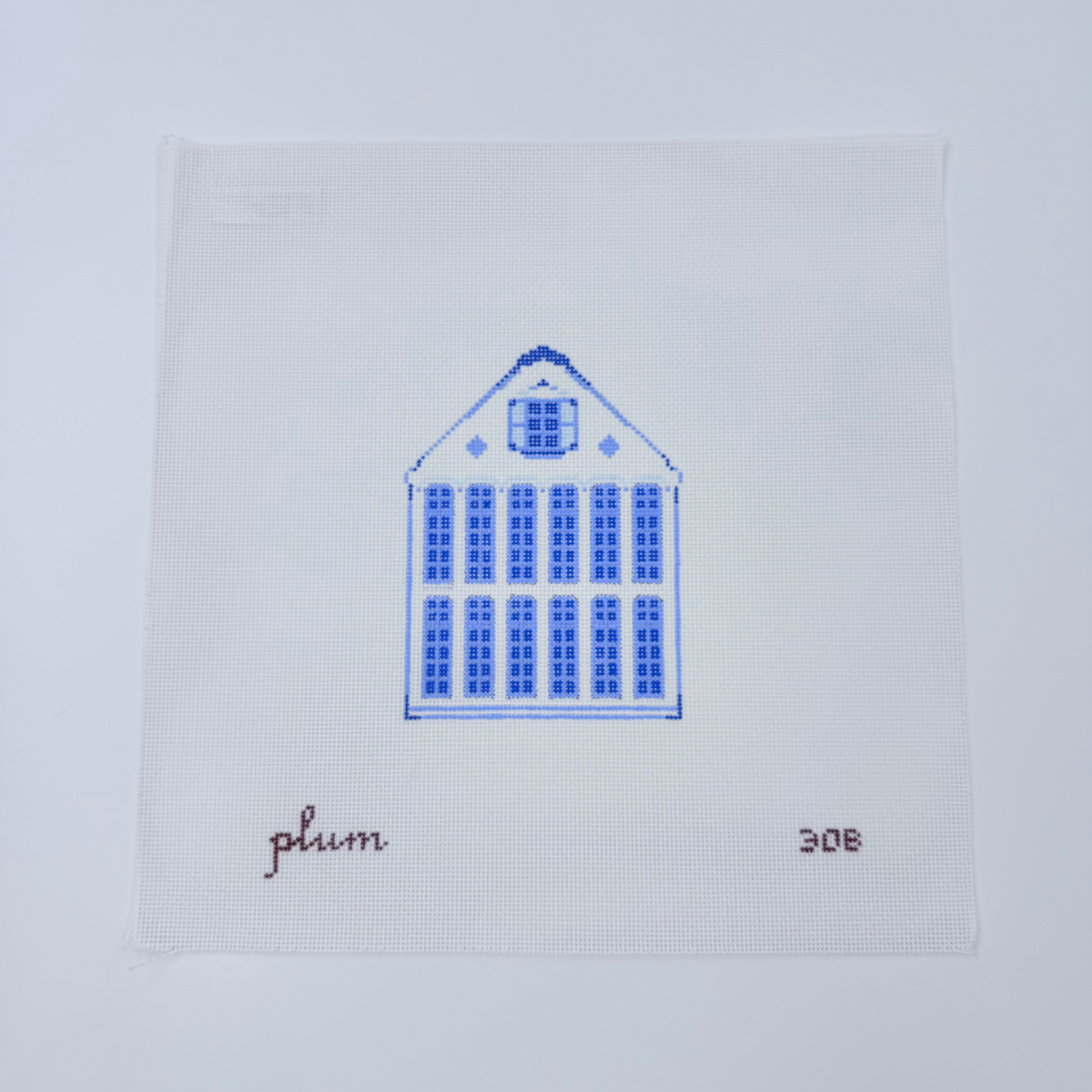 Delft House #2 Needlepoint Canvas - KC Needlepoint