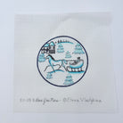 Toile Horse and Sled Blue Canvas - KC Needlepoint