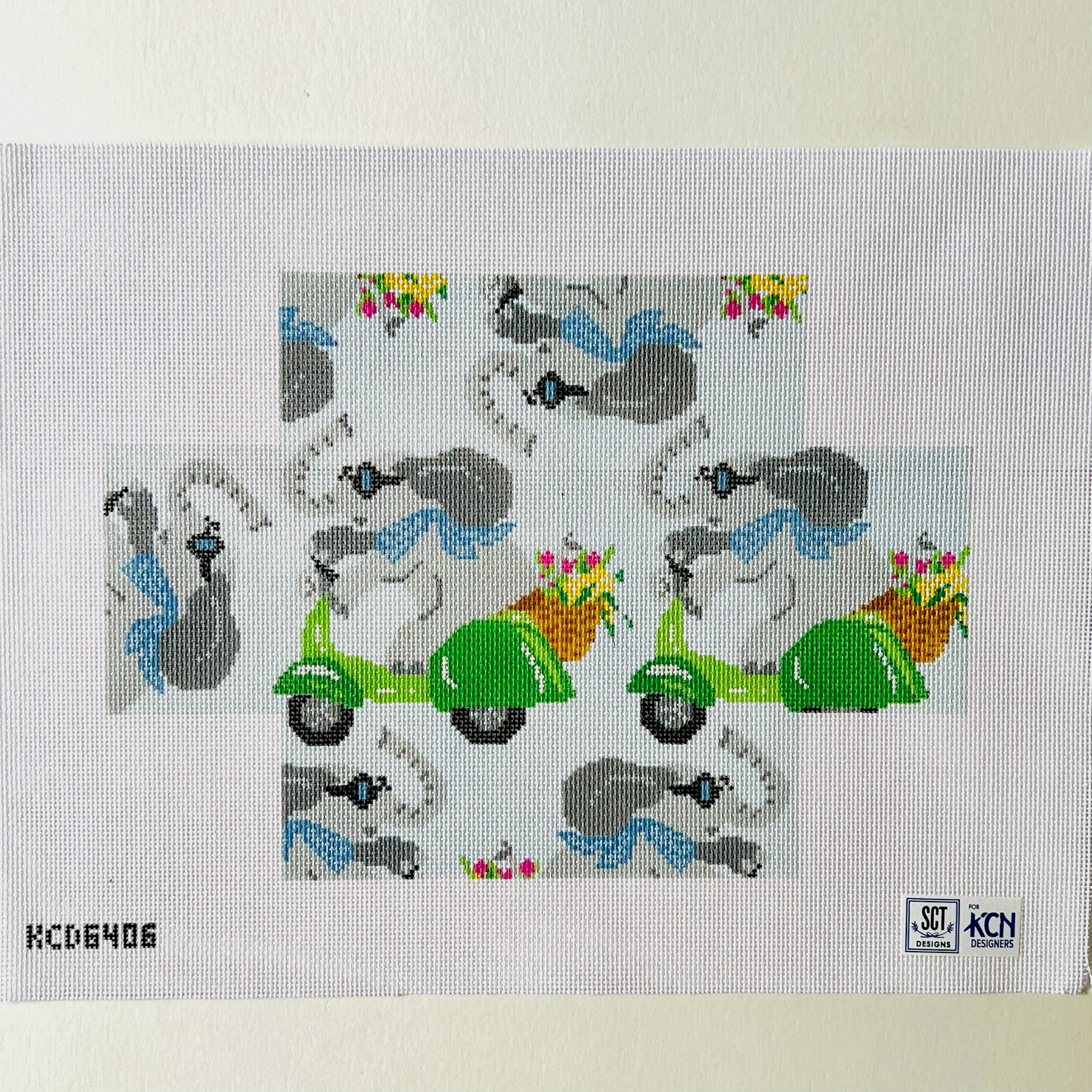 Vespa Elephant Brick Cover Canvas - KC Needlepoint