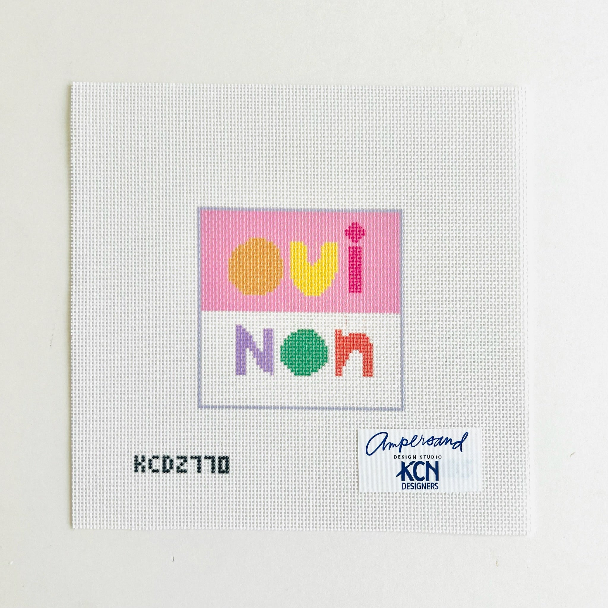 Oui Non Square Needlepoint Canvas - KC Needlepoint