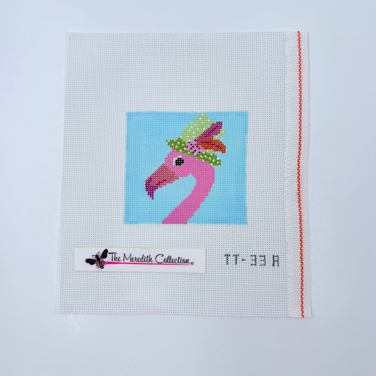 Flamingo with Hat Canvas – KC Needlepoint