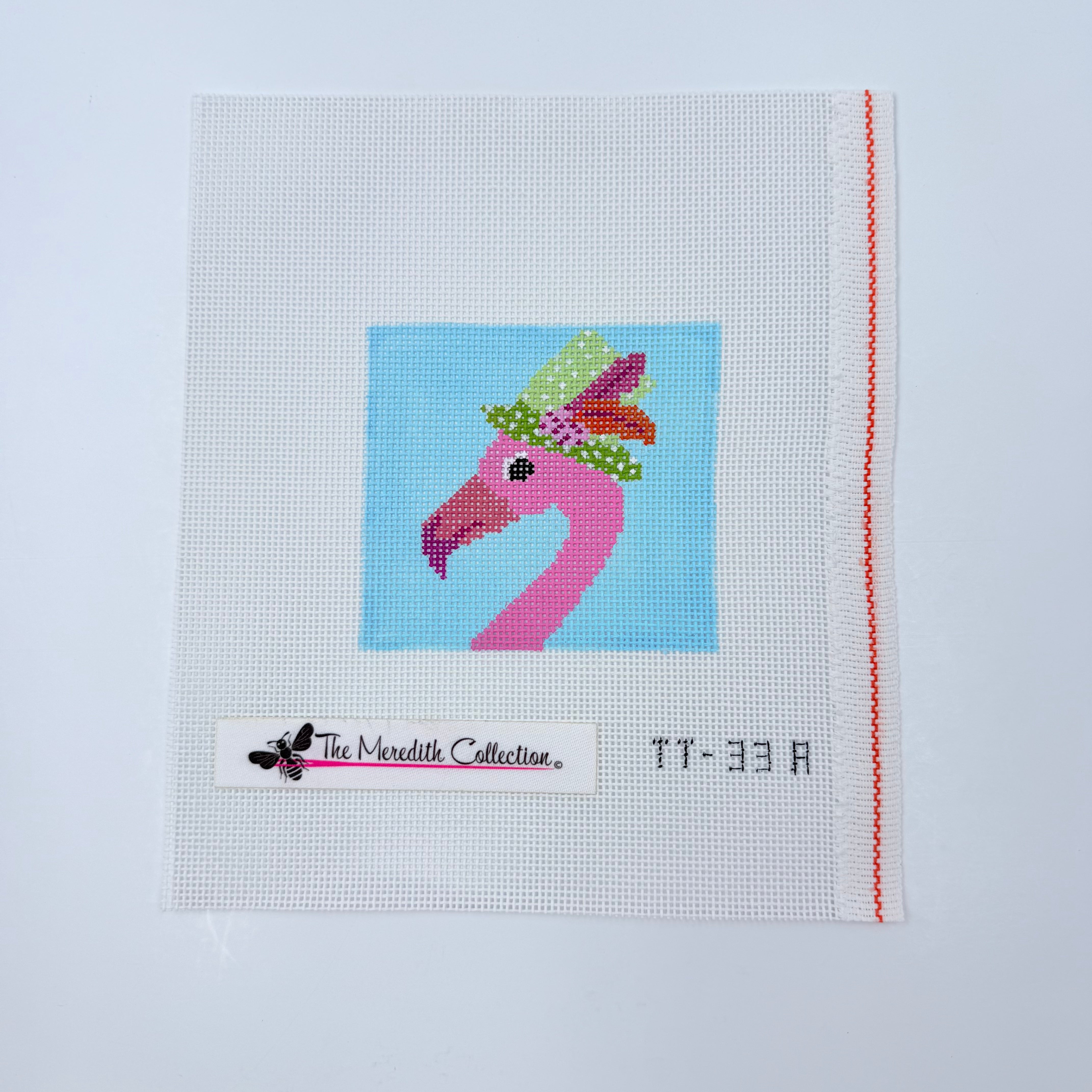 Flamingo with Hat Canvas - KC Needlepoint