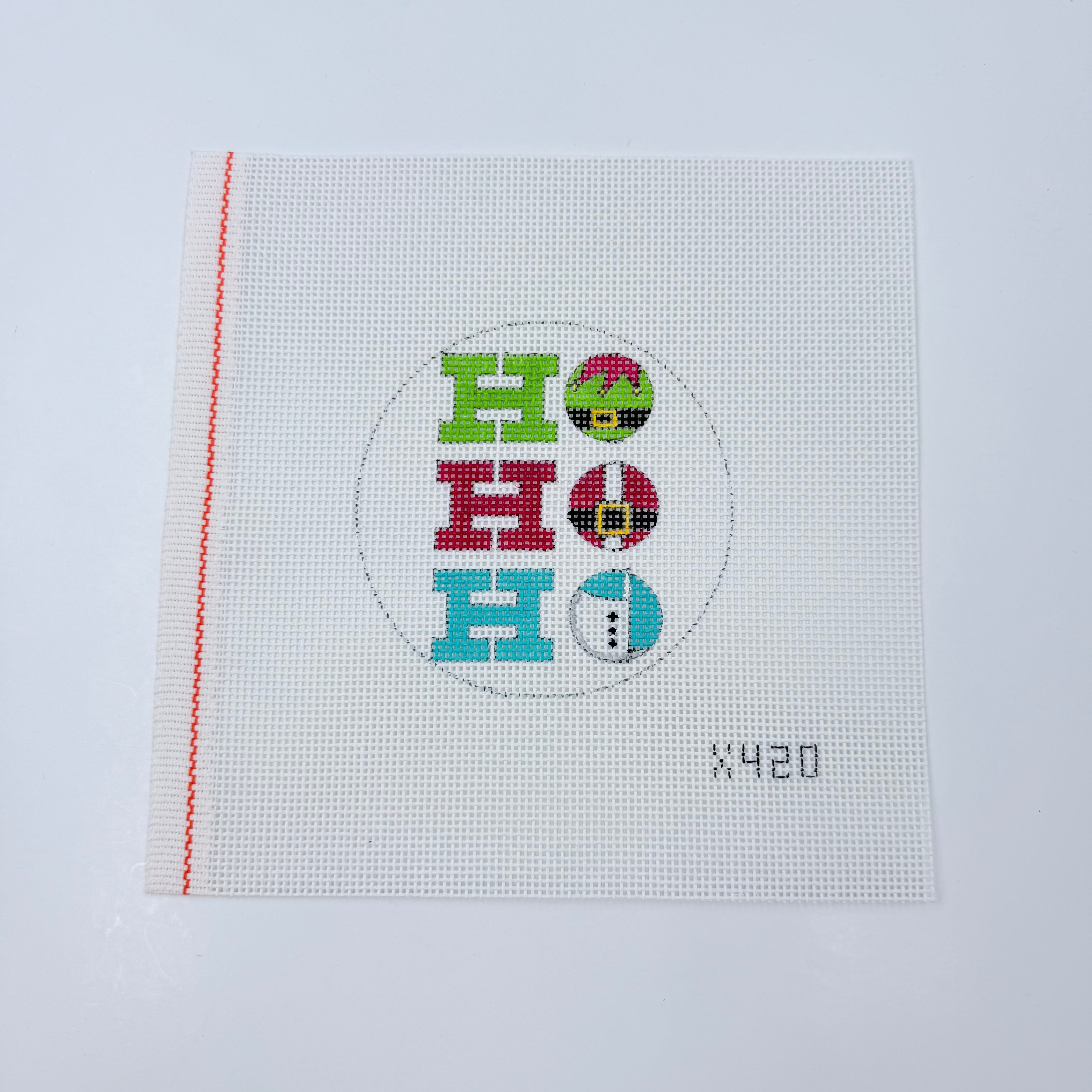 Ho Ho Ho Round Canvas - KC Needlepoint