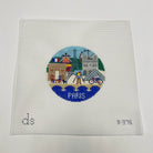 Paris Travel Round Canvas - KC Needlepoint