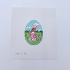 Sitting Rabbit with Egg Canvas - KC Needlepoint