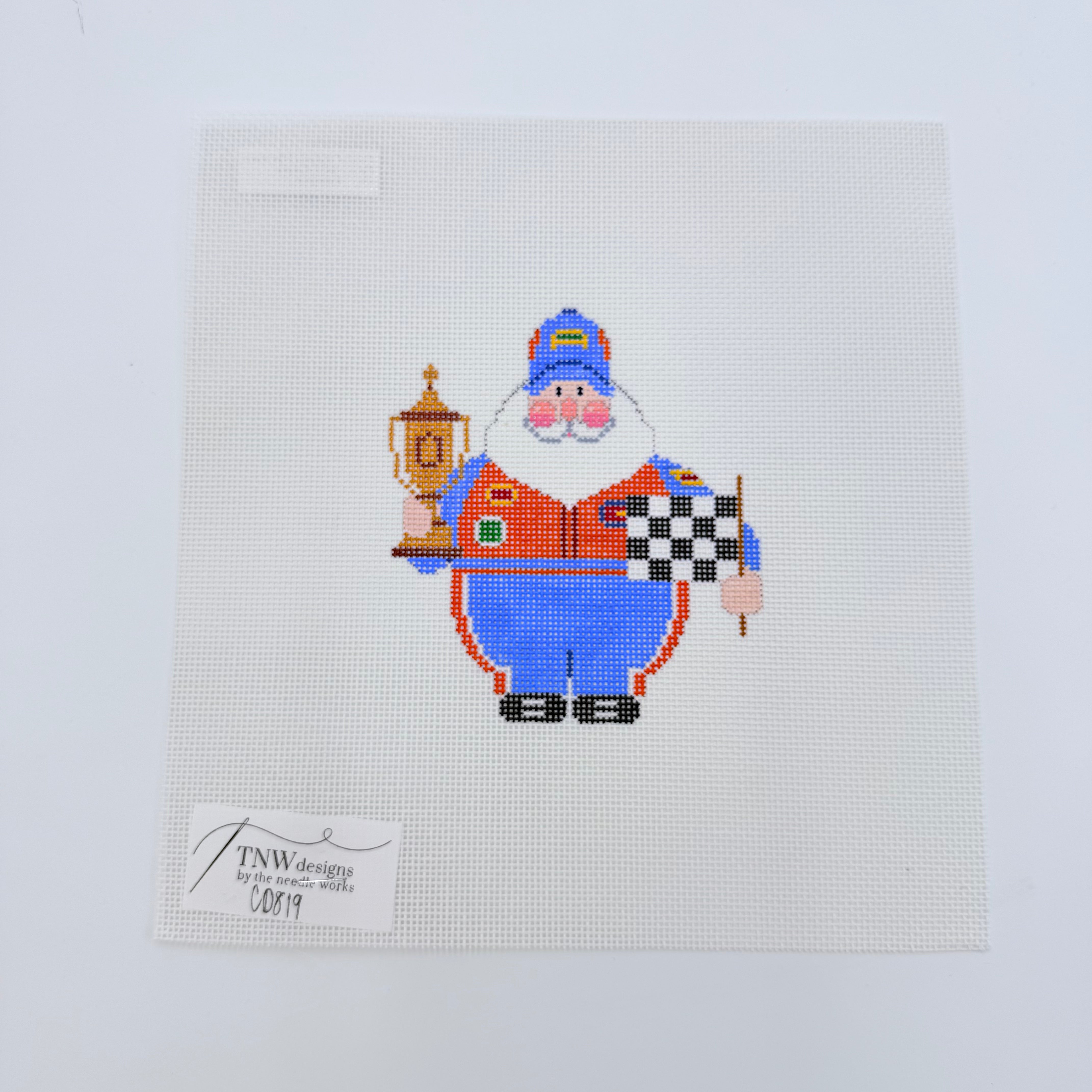 Racing Car Santa - KC Needlepoint