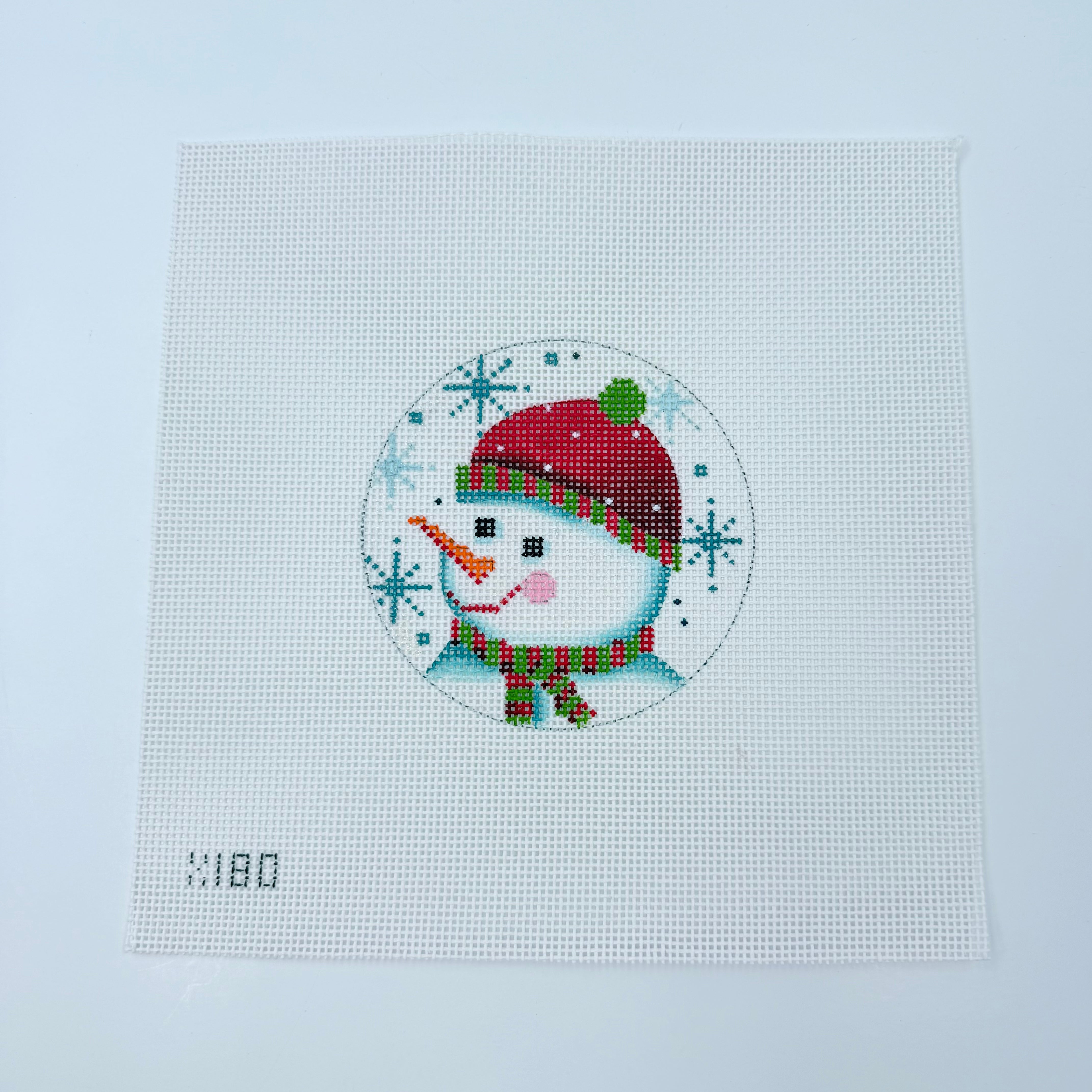 Snowman and Snowflakes Canvas - KC Needlepoint