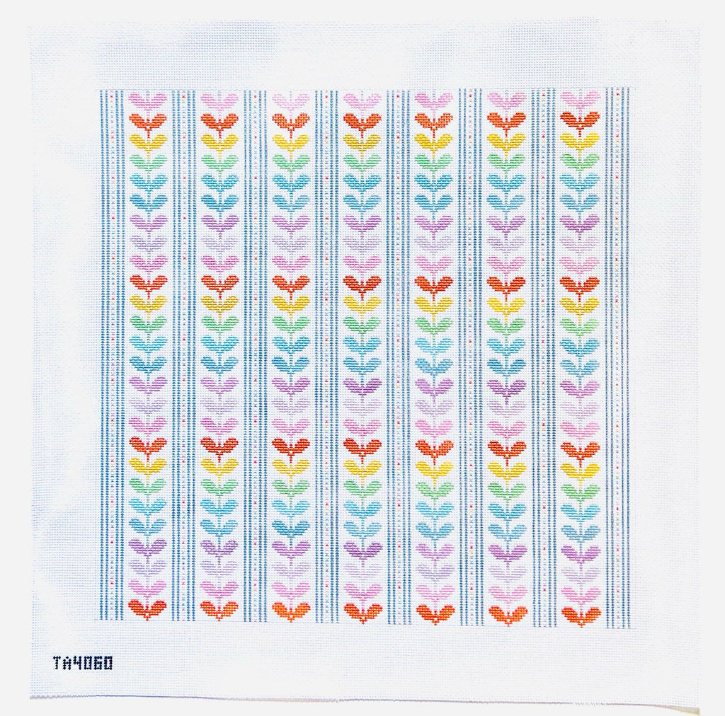 Rainbow Leaf Canvas - KC Needlepoint