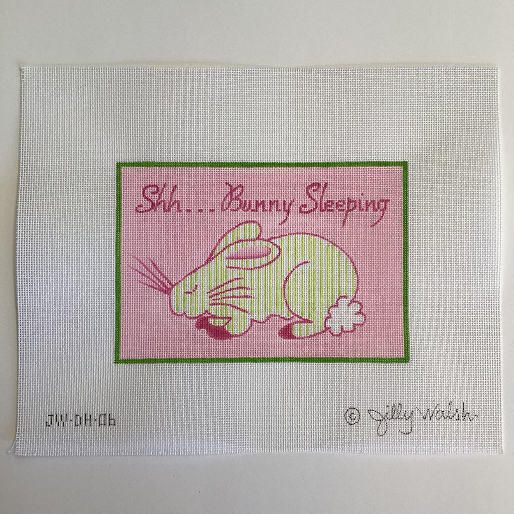 Shh.. Bunny Sleeping Pink Canvas - KC Needlepoint