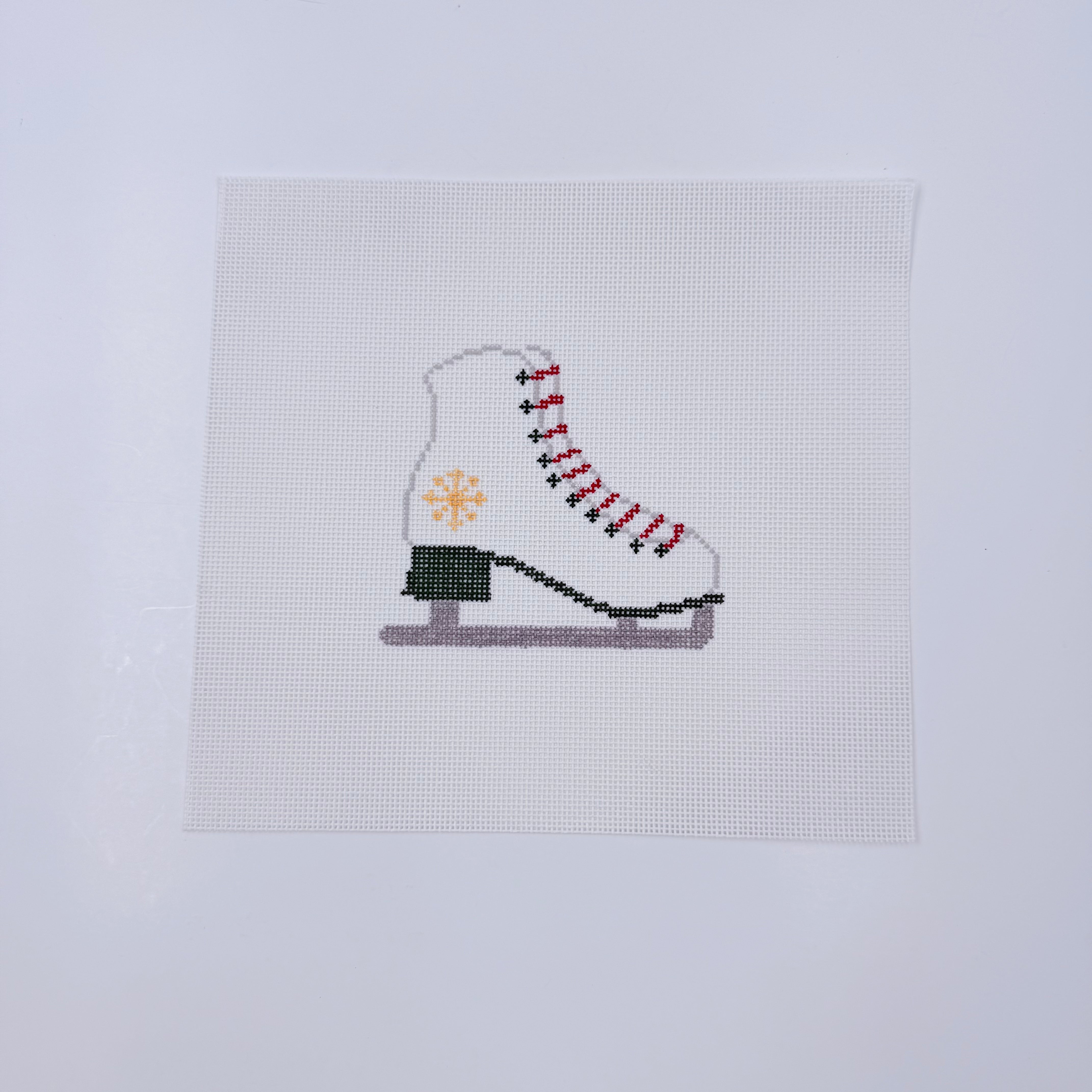 Ice Skate Ornament Canvas - KC Needlepoint