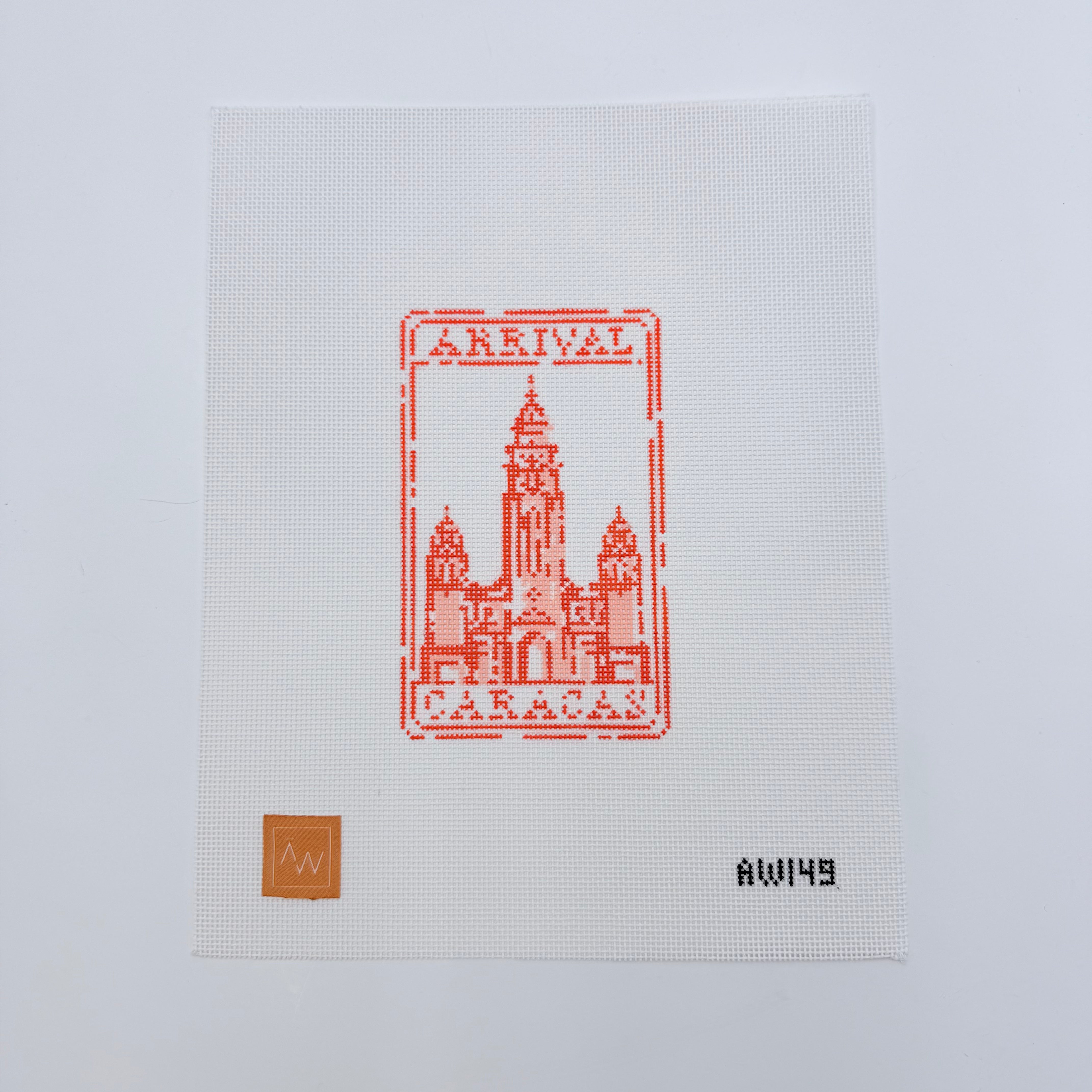 Passport Stamp-Caracas Canvas - KC Needlepoint