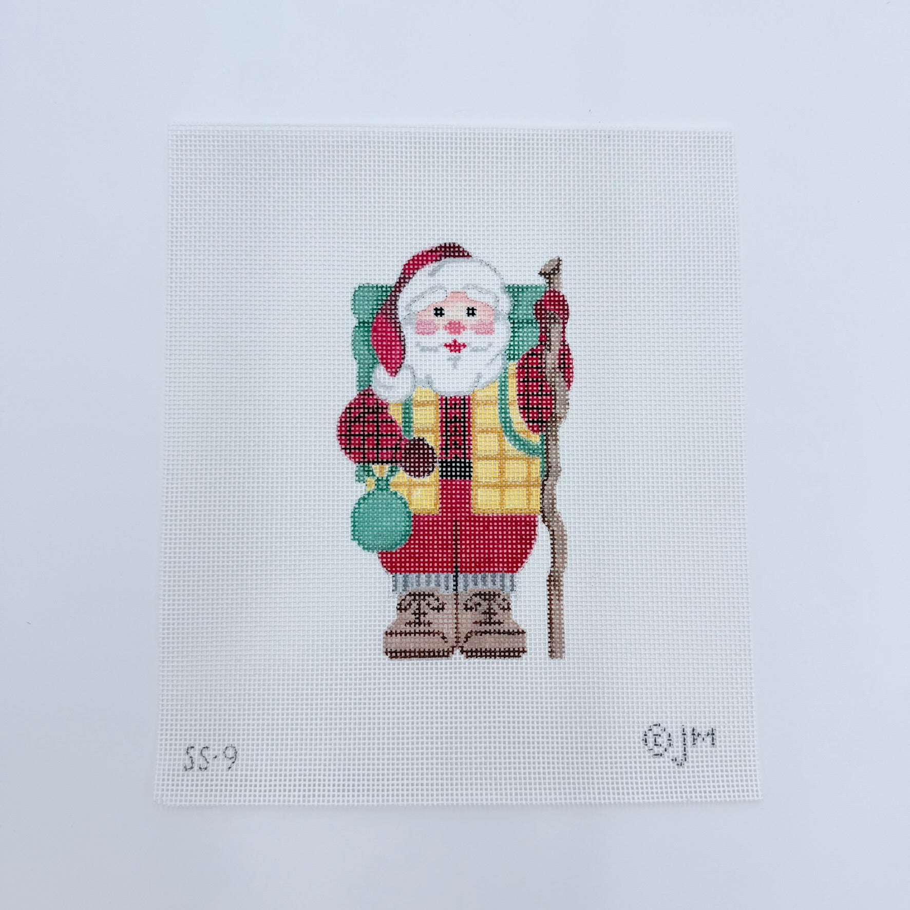 Sport Santa Hiking Canvas - KC Needlepoint