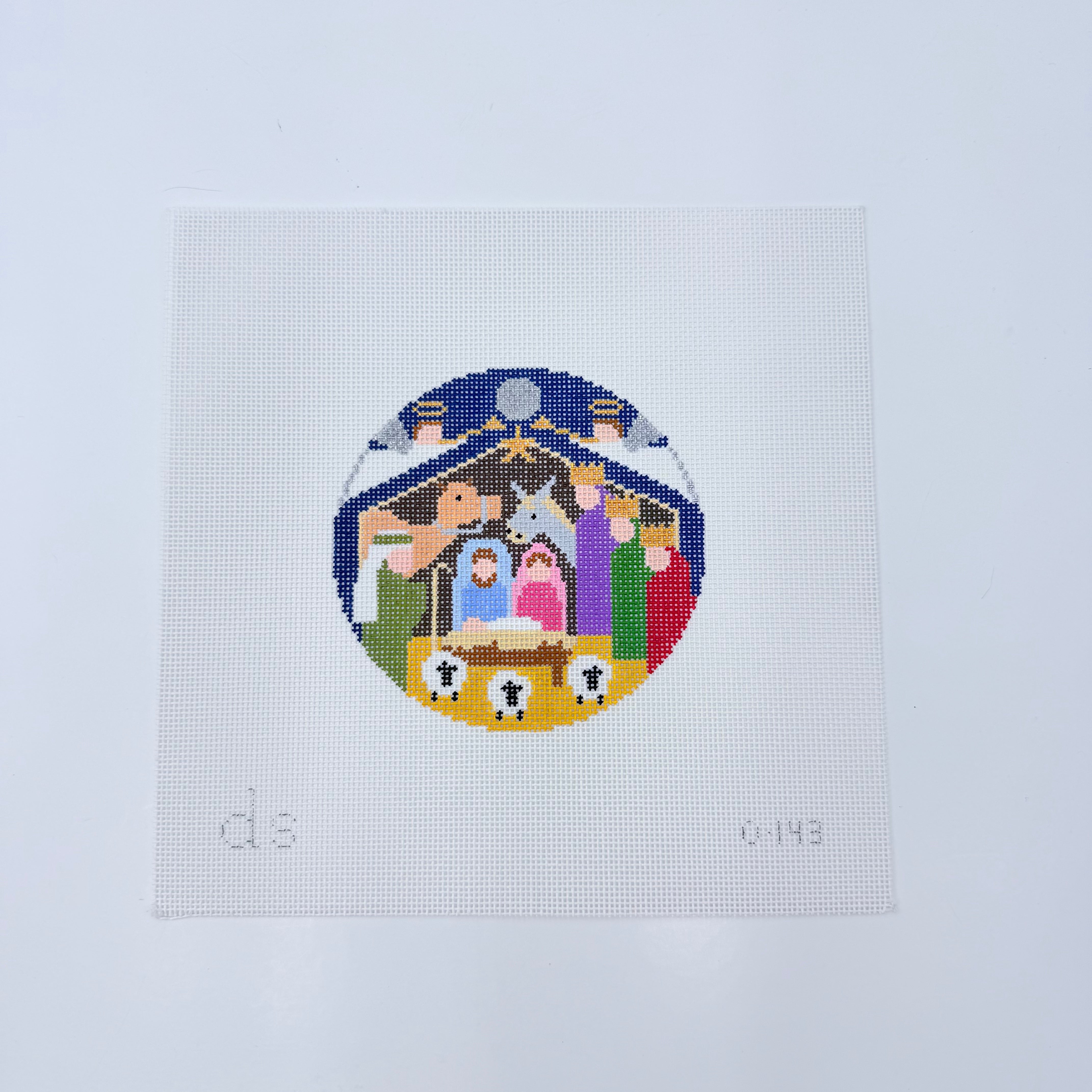 Nativity Round Canvas - KC Needlepoint