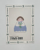 Blue Angel with White Flowers Needlepoint Canvas - KC Needlepoint