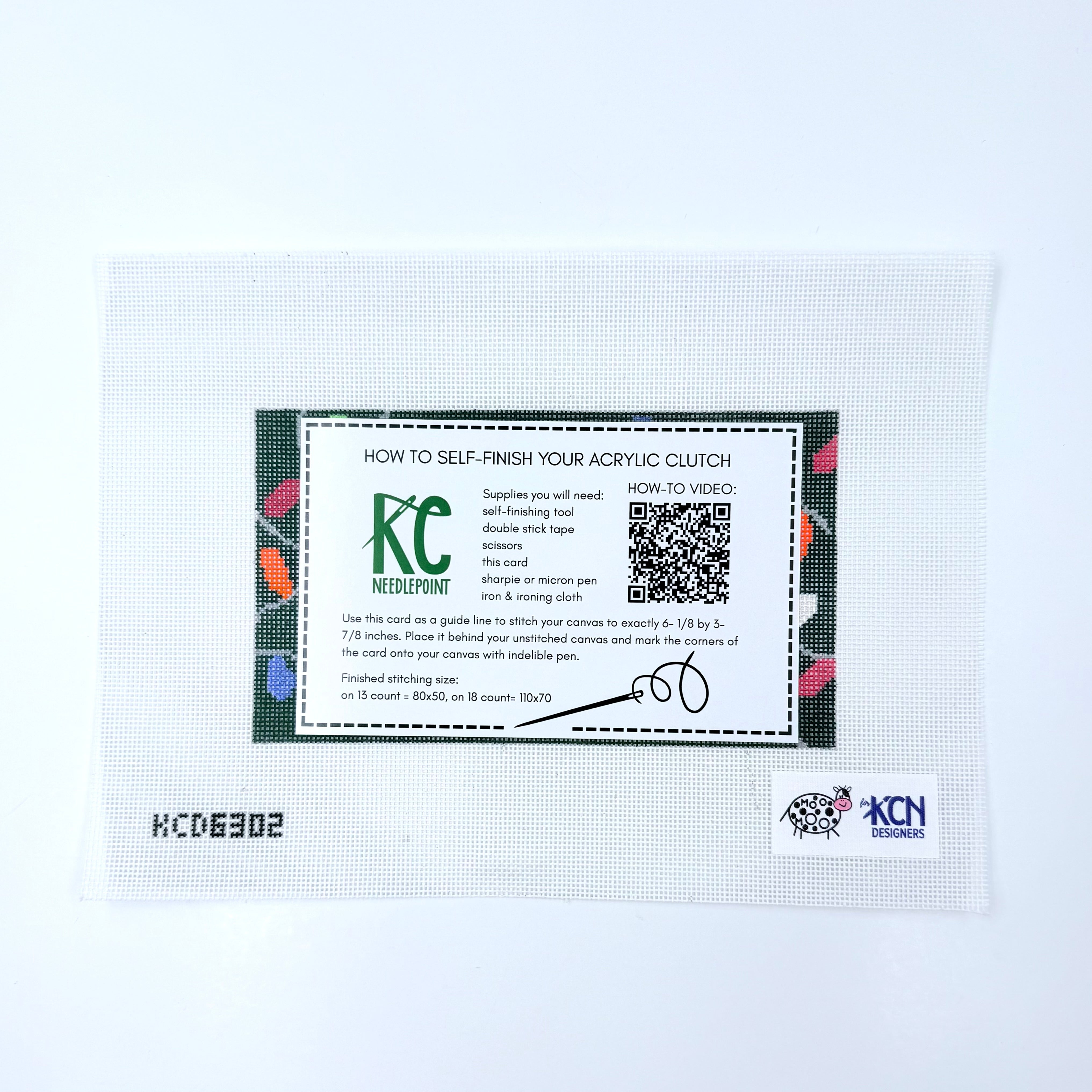 Colorful Self Finishing Acrylic Box Clutch - KC Needlepoint