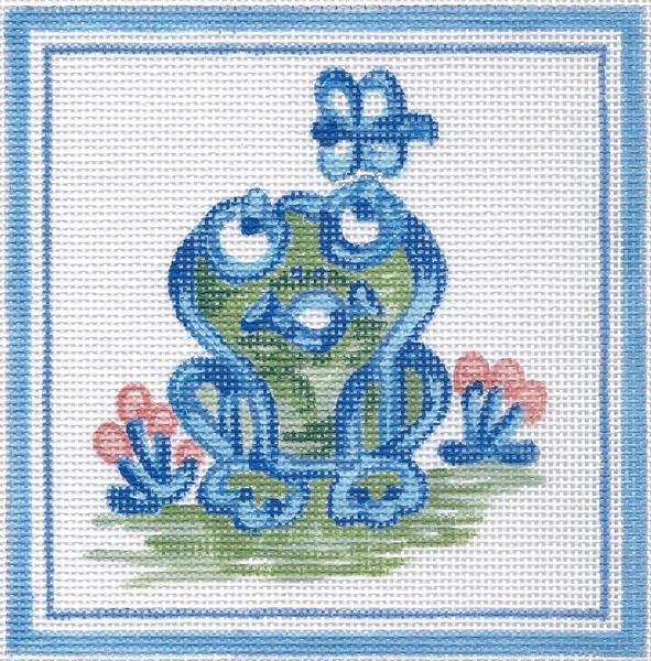 Hadley Pottery Frog Canvas - KC Needlepoint