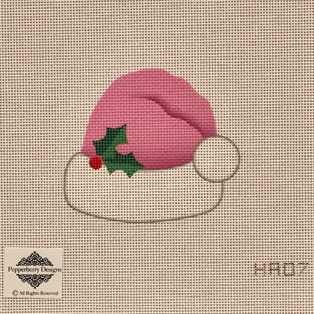 Pink Elf Hat Canvas - KC Needlepoint