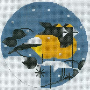 Goldfinch Round Canvas - KC Needlepoint