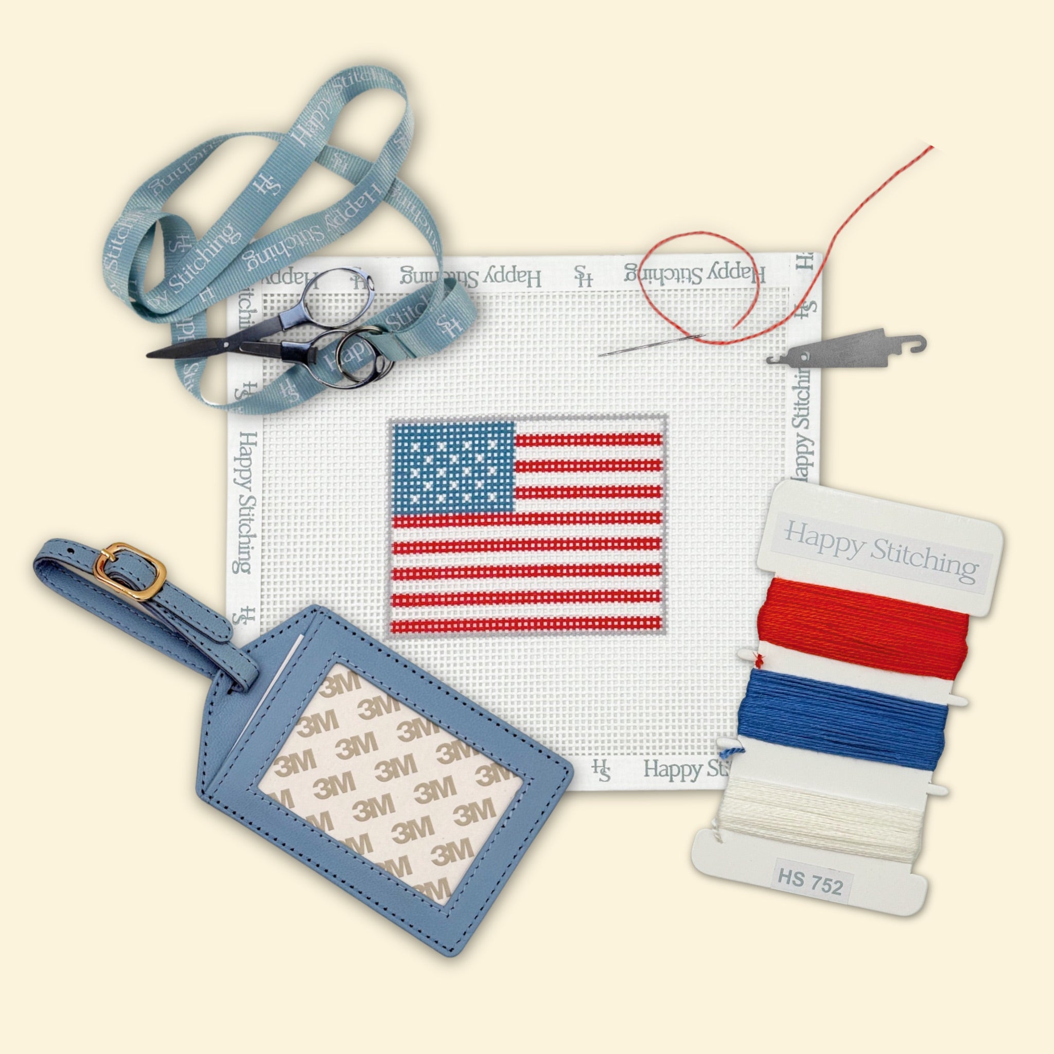 American Flag Bag/Luggage Tag Kit - KC Needlepoint