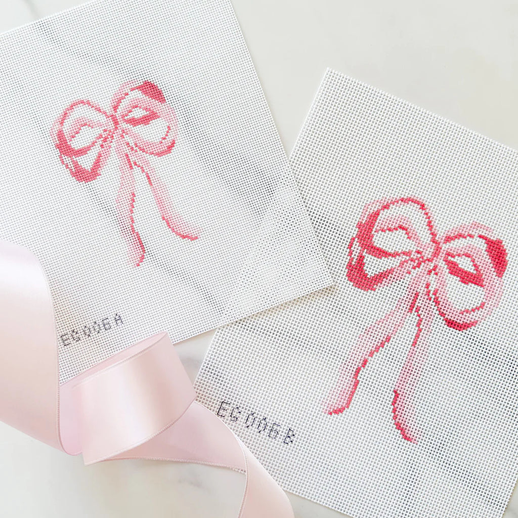Pink Bow Canvas - KC Needlepoint